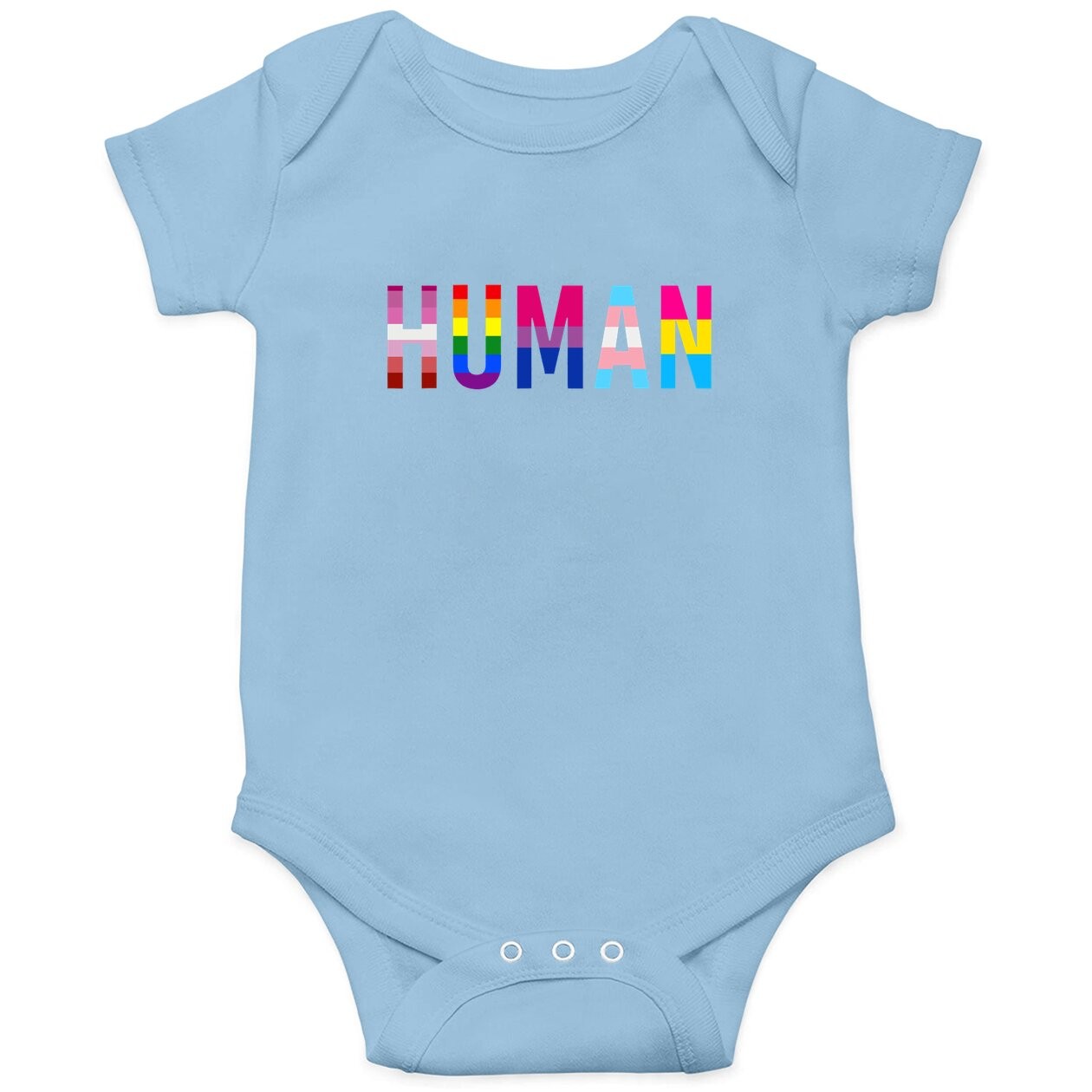 Human Lgbt Flag Gay Pride Month Transgender Rainbow Lesbian Baby Bodysuit