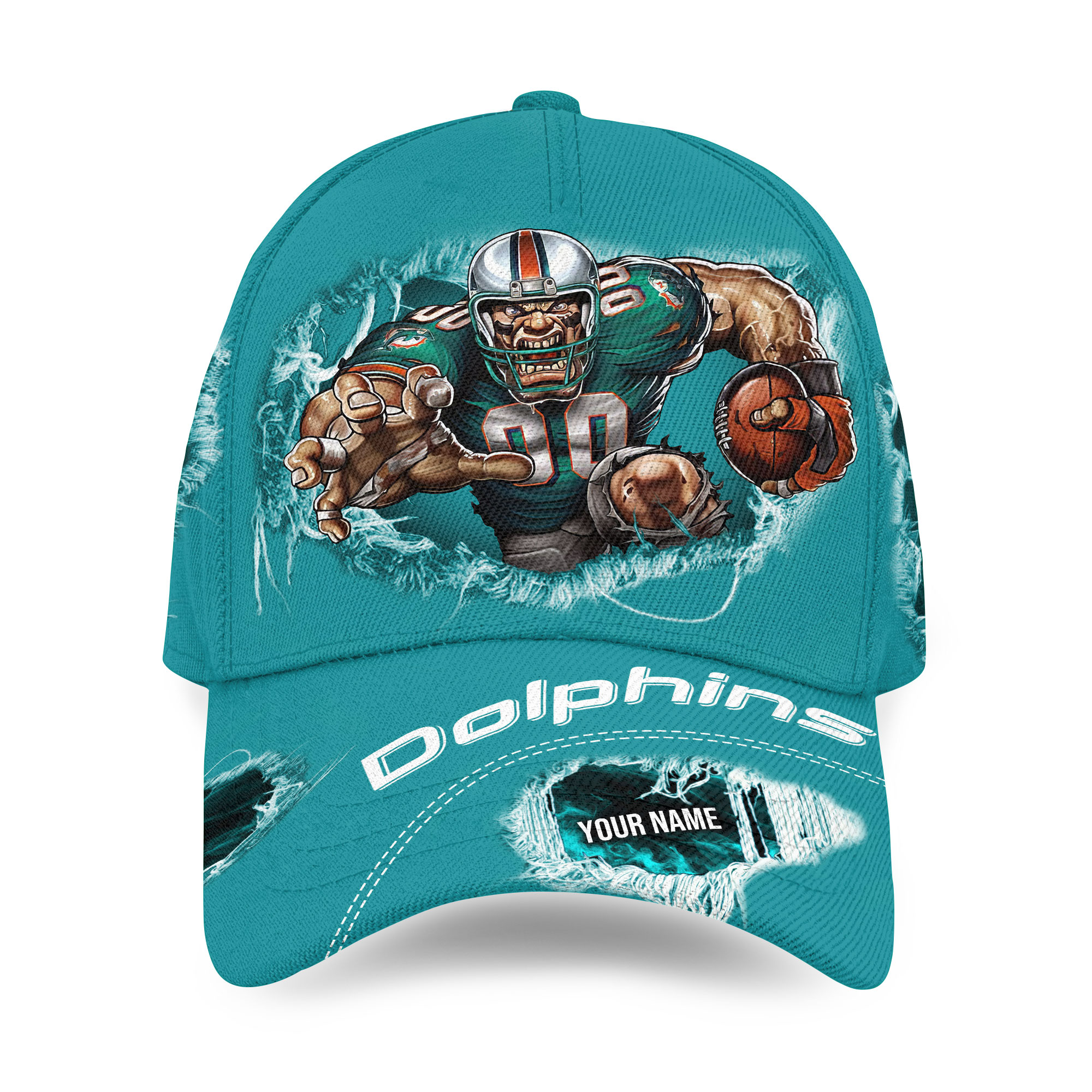 Miami Dolphins football Personalized Printed Classic Cap. Gift For Fans.