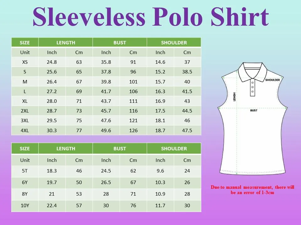 Women’s Sleeveless Tropical Hawaiian Golf Polo Shirt for Summer, Team Uniform, Gift for Golfers