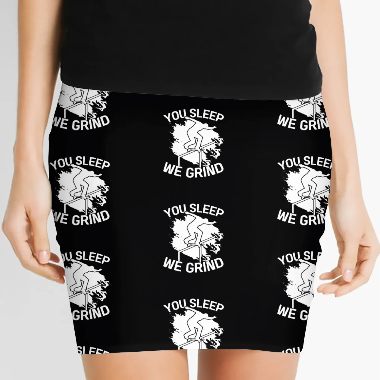You Sleep We Grind Skate Skateboard Skateboarder Women's Mini Skirts