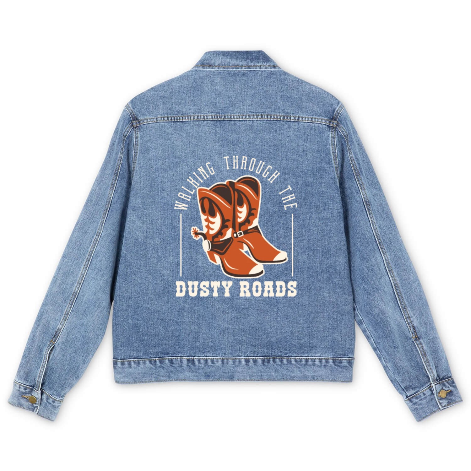 Cowboy Barn Bull Rider Rodeo Country Western Movie Men's Denim Jackets