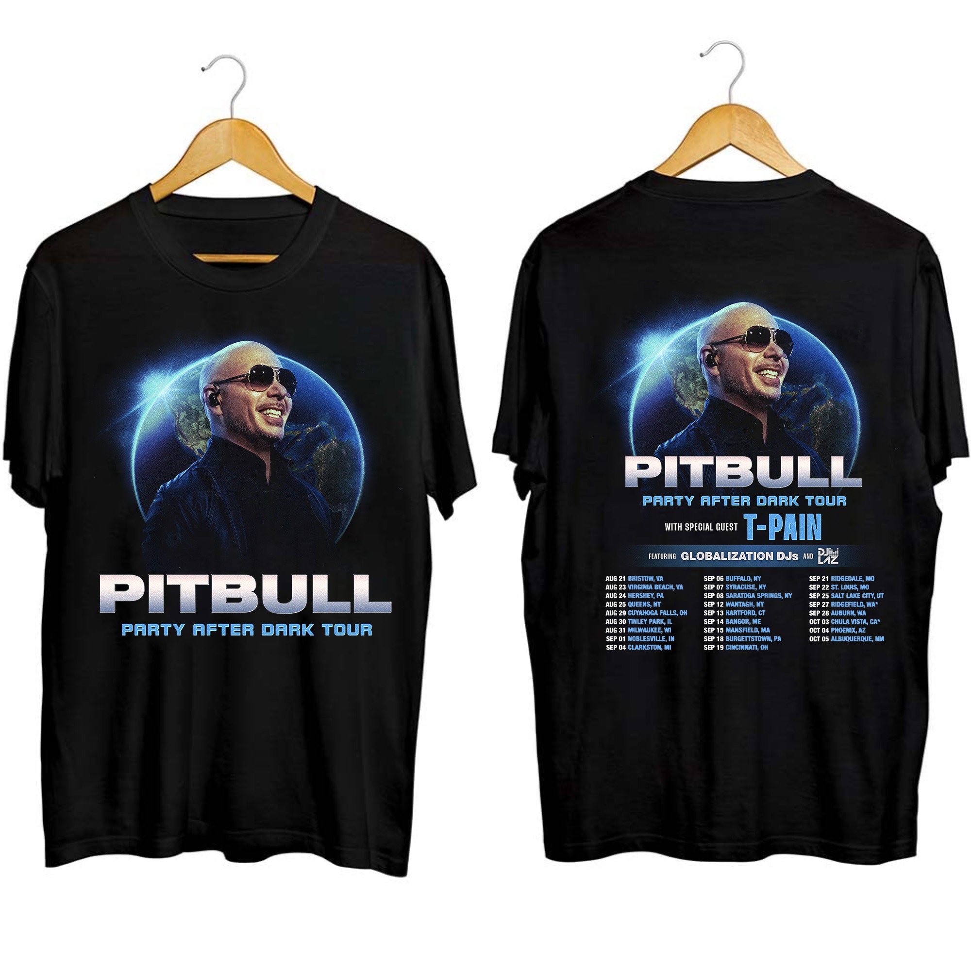 Pitbull - Party After Dark Tour 2024 Double Sided Shirt