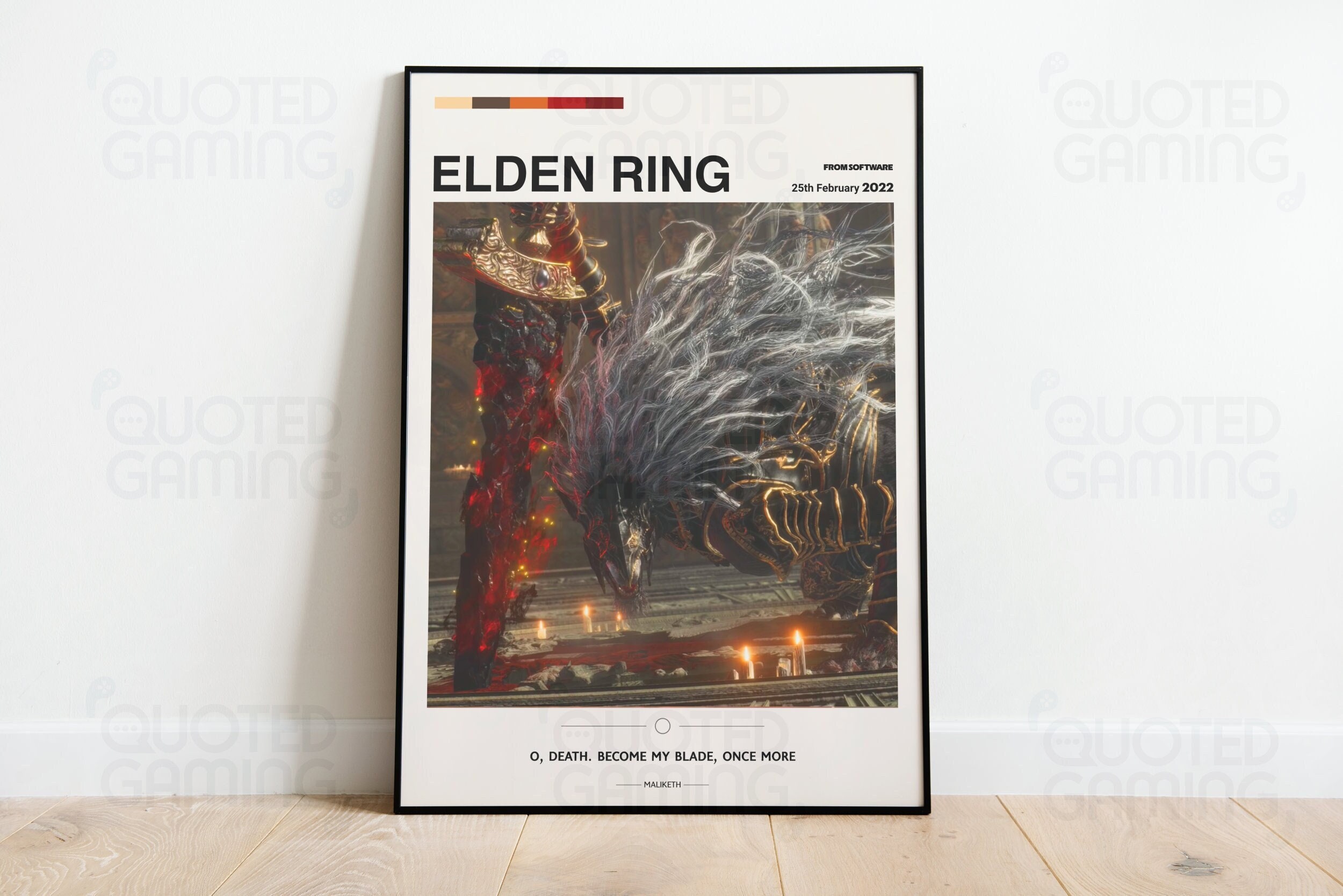 Elden Ring (2022) for Ps5- Video Game Poster, Minimalist, Maliketh Fight, Home Decor, Wall Art, Videogame Quotes, FromSoftware