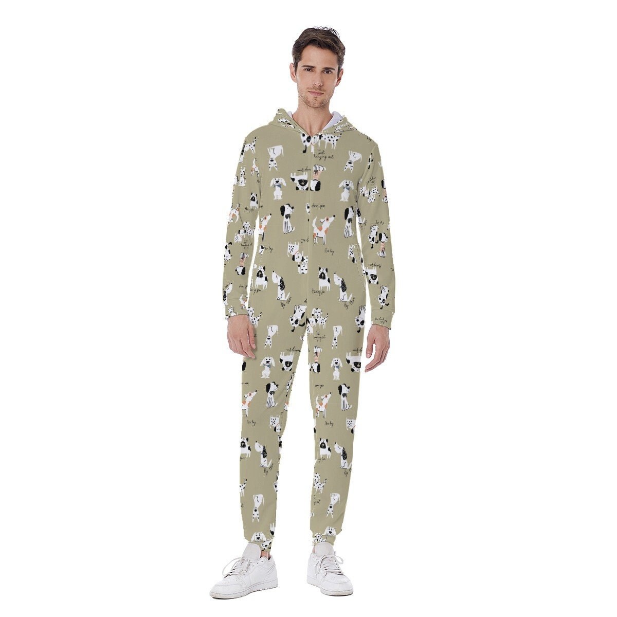 Puppy Men's Hooded Jumpsuit, Pajamas Winter Warm