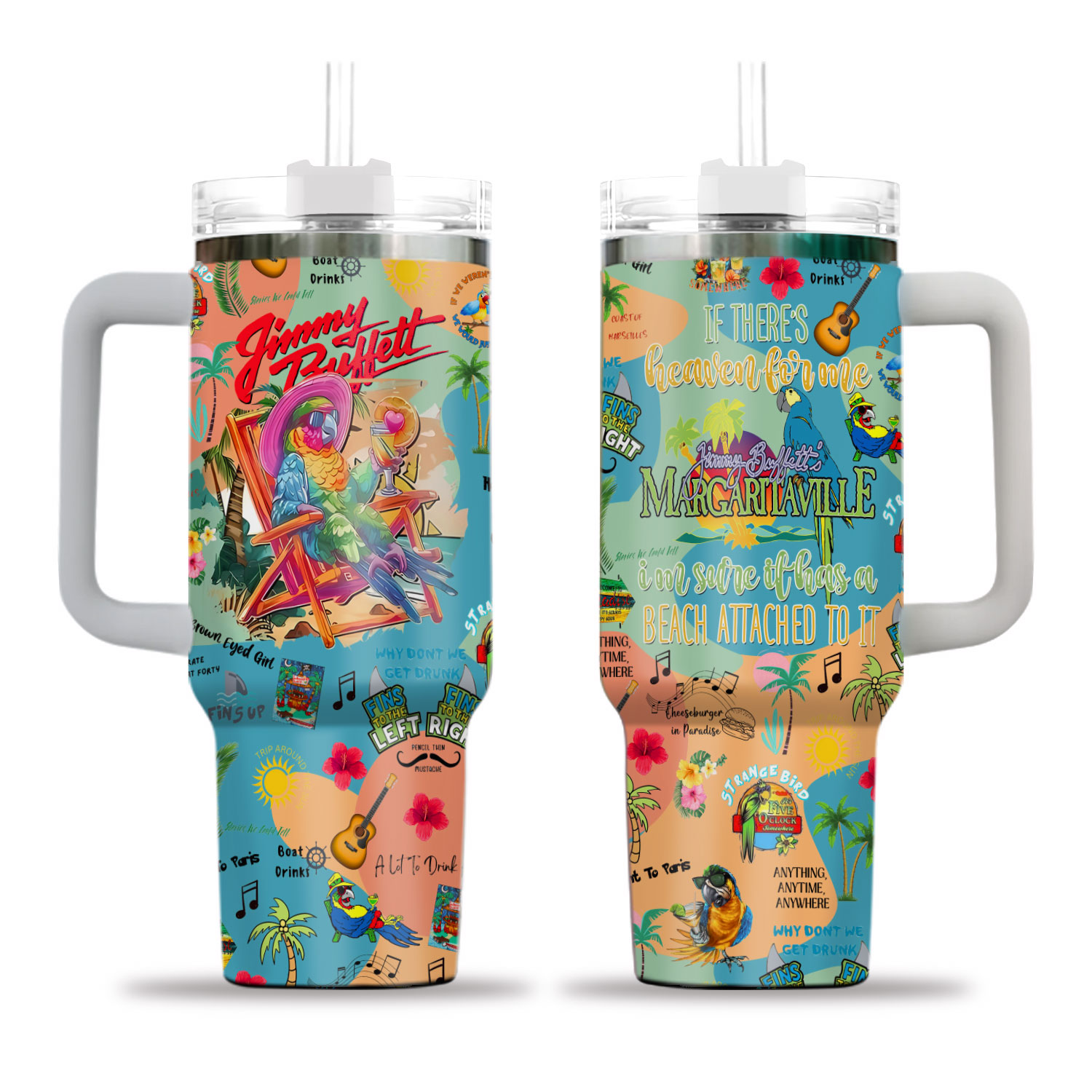 Jimmy Buffett Summer Song Custom Tumbler, Personalized Cup, Music Lover Gift