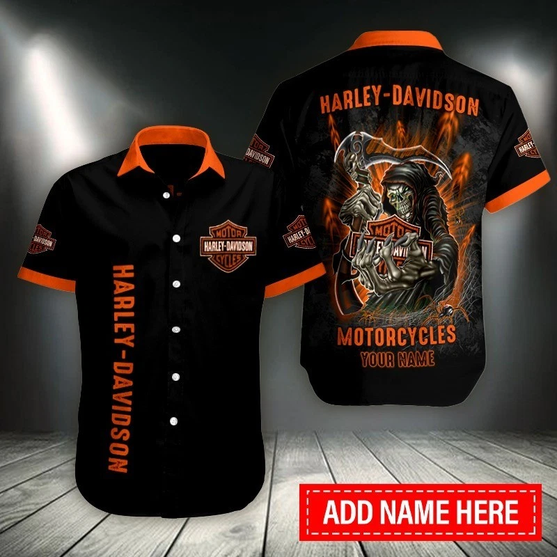 Personalized Harley Motor Racing Davidson Casual Button Down Shirt