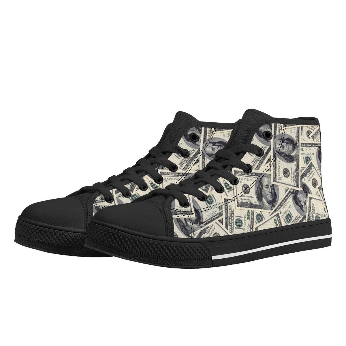 Money High Top Canvas Sneakers