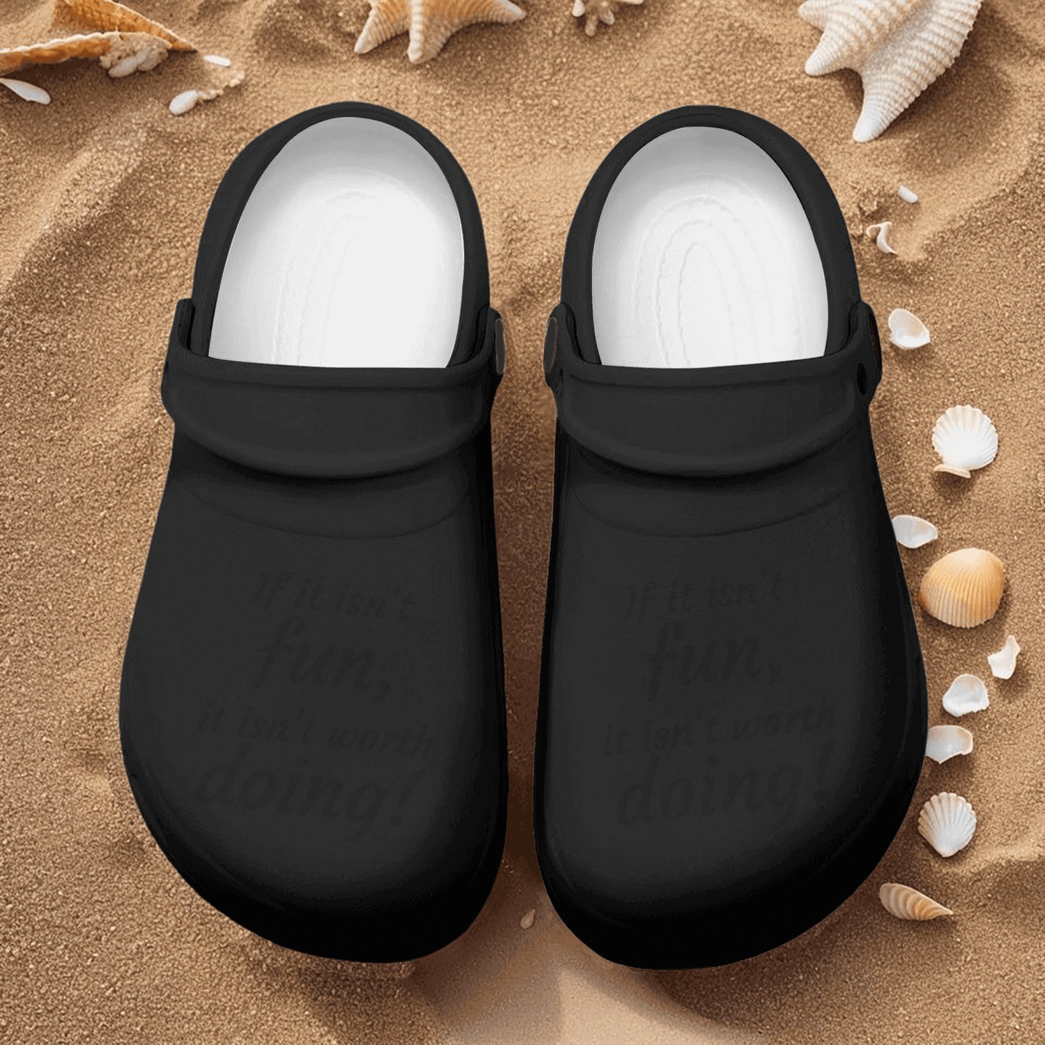 If it isn't fun . . . in black Nurse Clogs