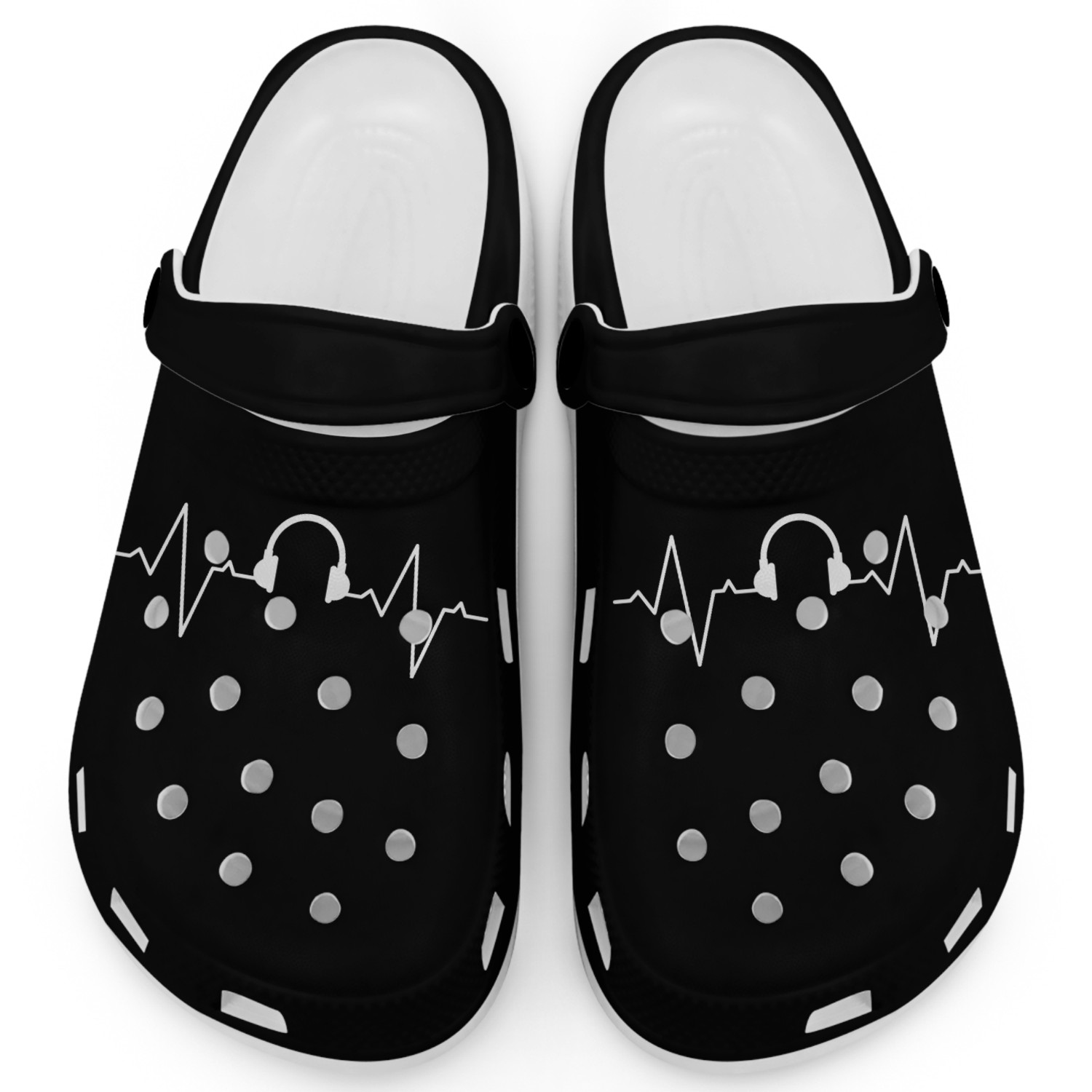 Electronic Headphones Heartbeat Design Clogs