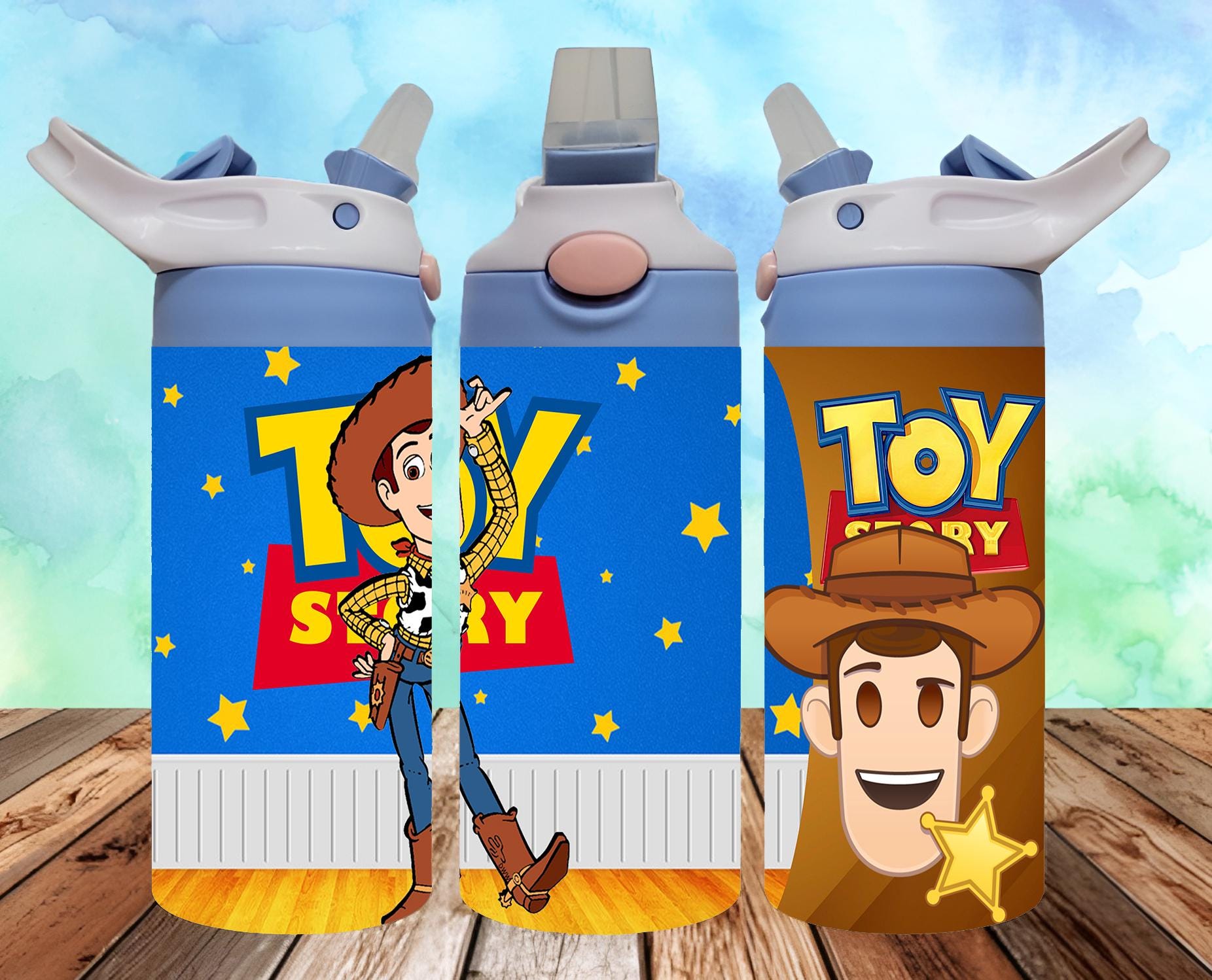 Toys 12oz Tumbler- Toy water bottle - Toy story 12oz Kid Flip Top Sippy Cup Tumbler