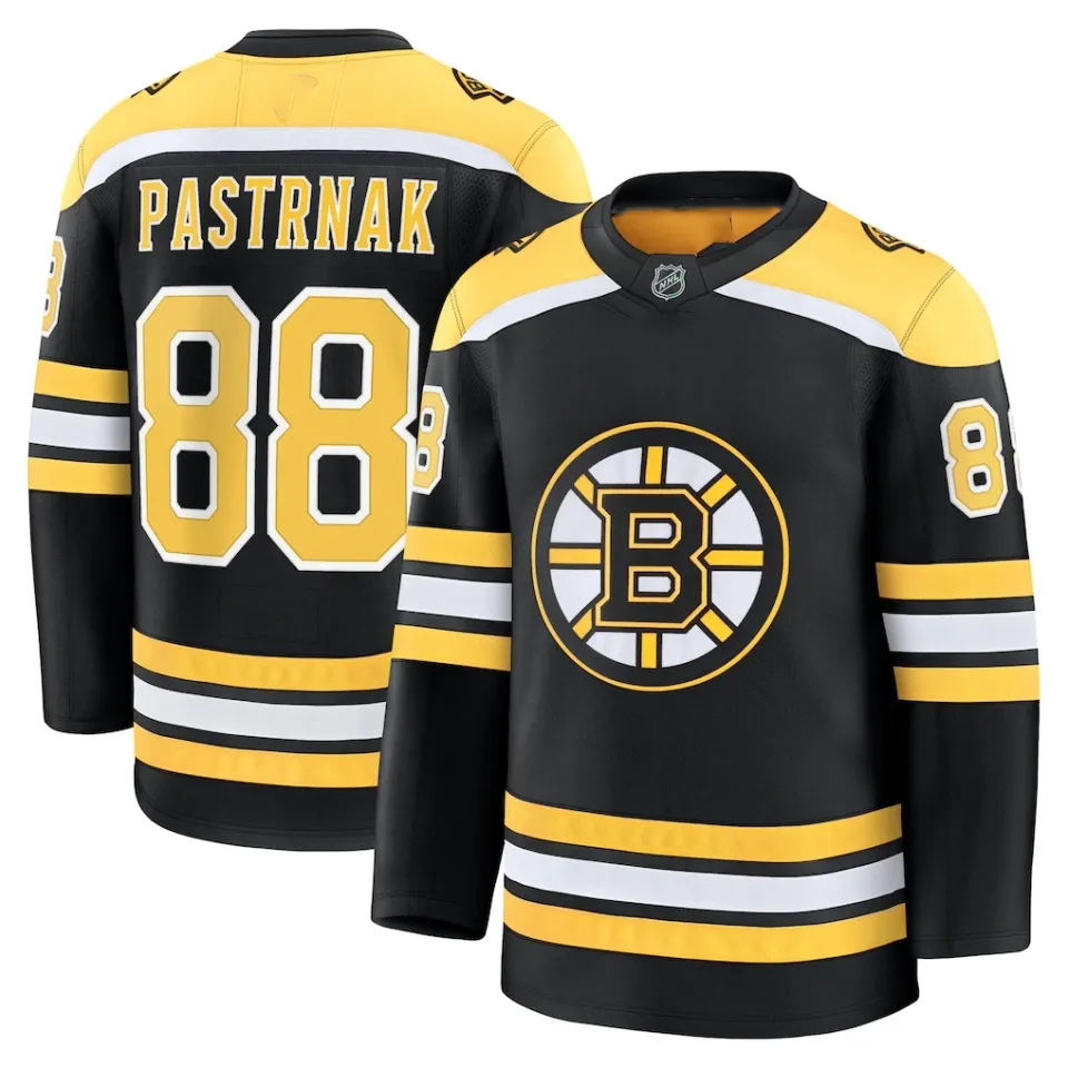 Boston Bruin Home Premium David-Pastrnak Hockey Jersey Unisex