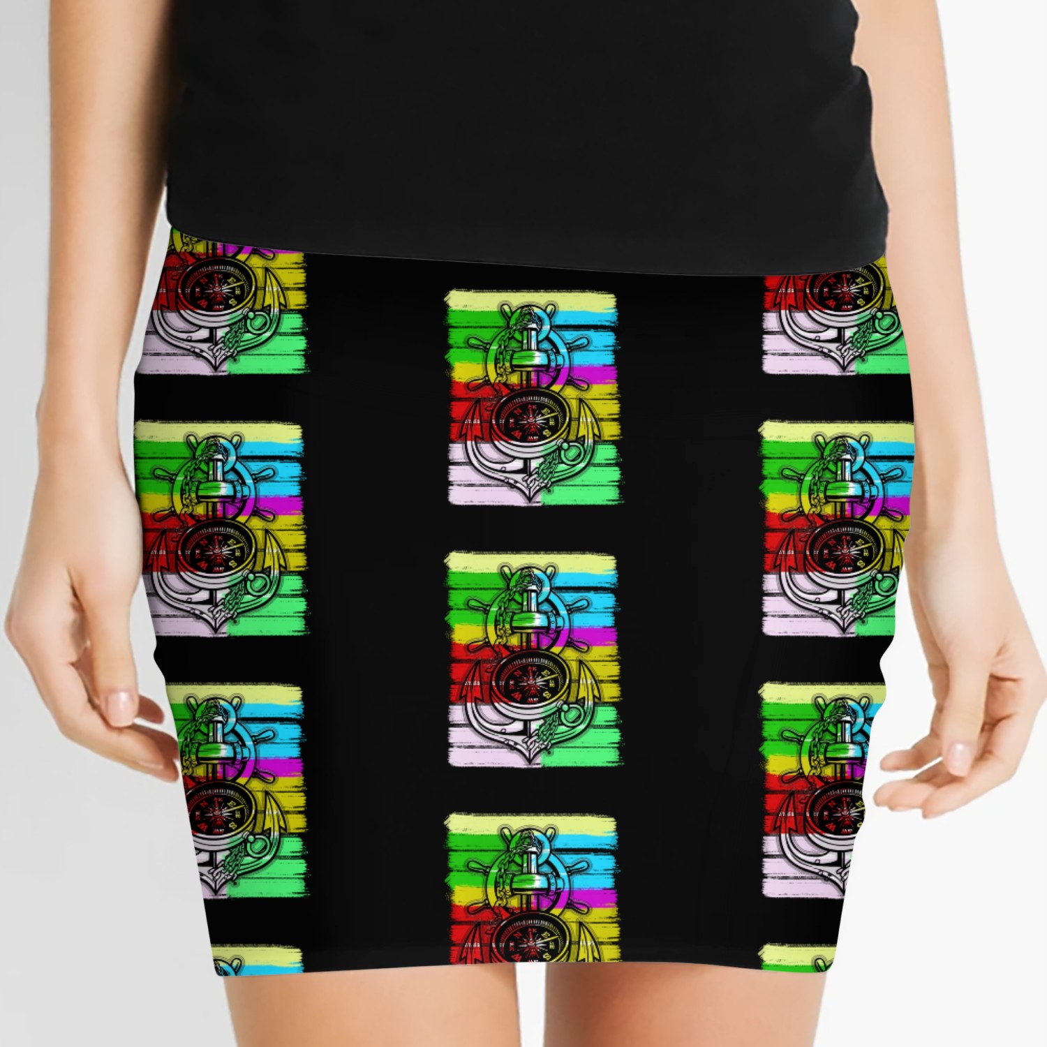 Anchor nice sailing ship anchor Women's Mini Skirts