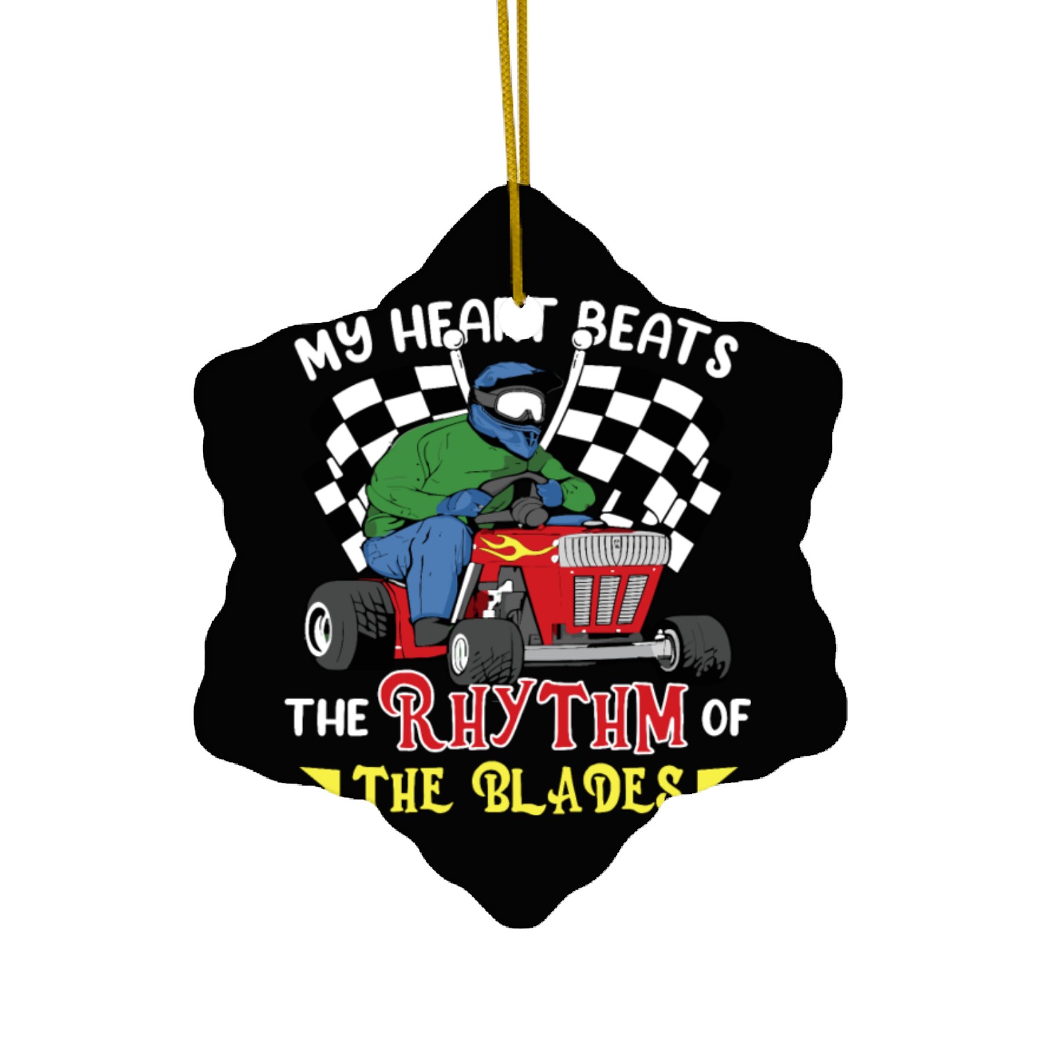 Lawn Mower Racing Gardener Racing Lawnmower Ceramic Ornaments