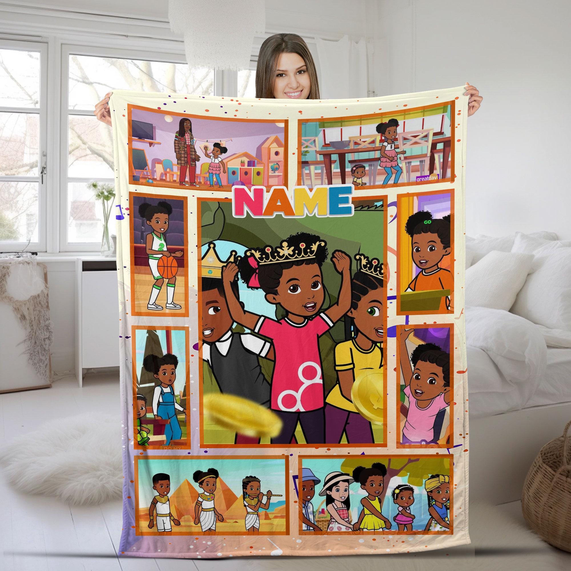 Custom Name Gracier Corner Blanket,Personalized Name And Age Gracie's Quilt, Vintage Gracie's Fleece Blanket party