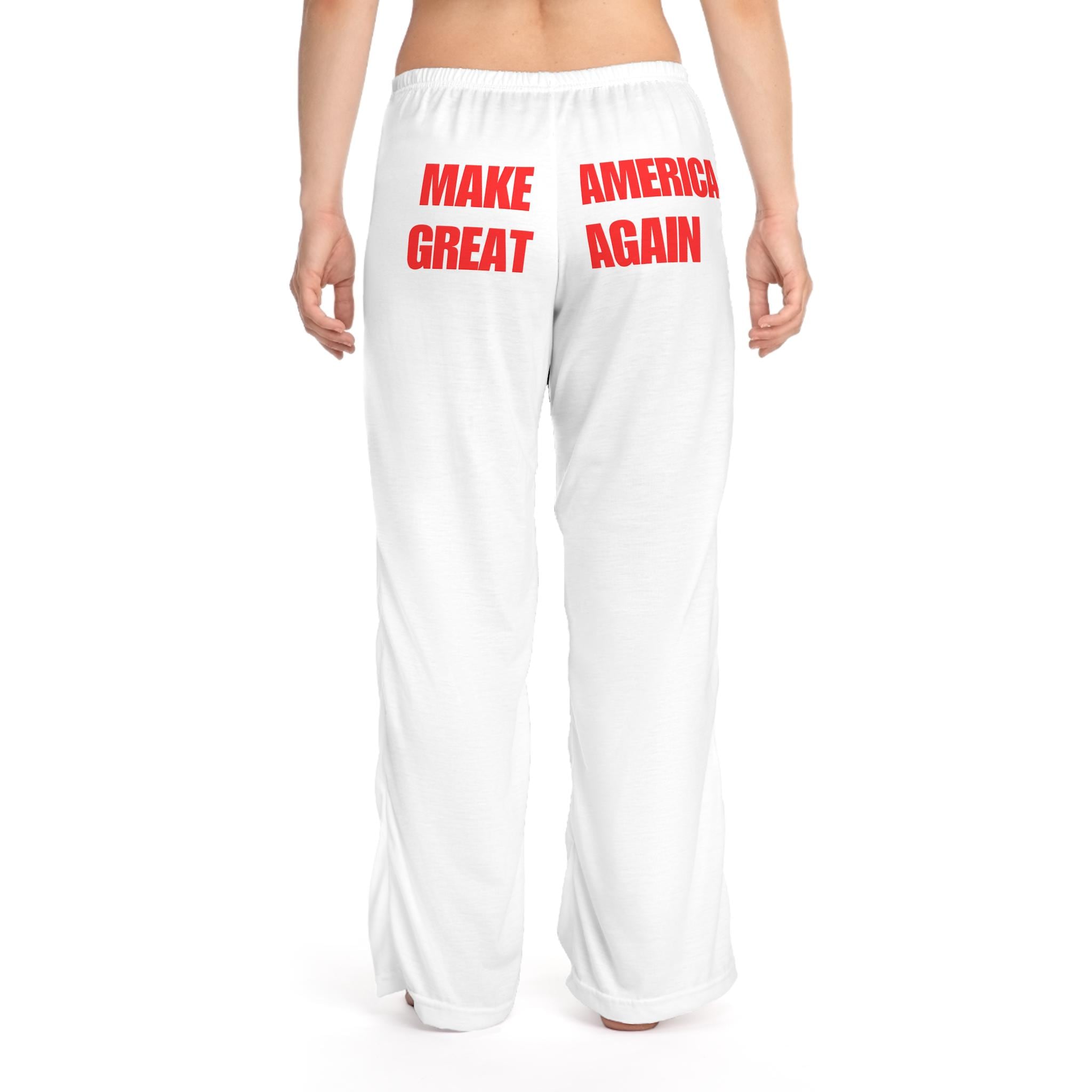 Pro Trump Make America Great Again Women's Pajama Pants, Pro America Sleepwear, Trump 2024 Nighttime Wear, MAGA Lounge Pants, Proud American