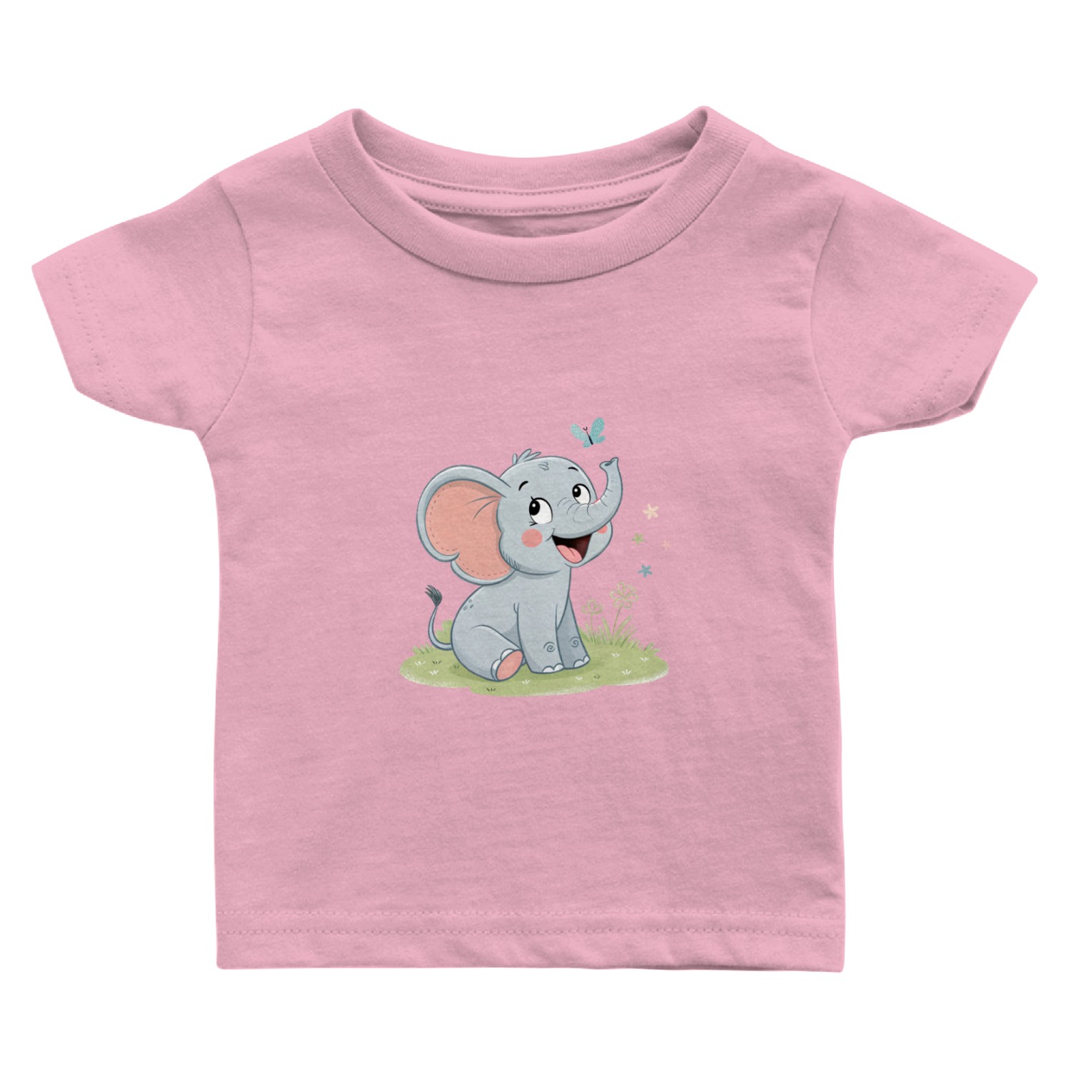 Cute Elephant with Butterfly Wings Baby T Shirts