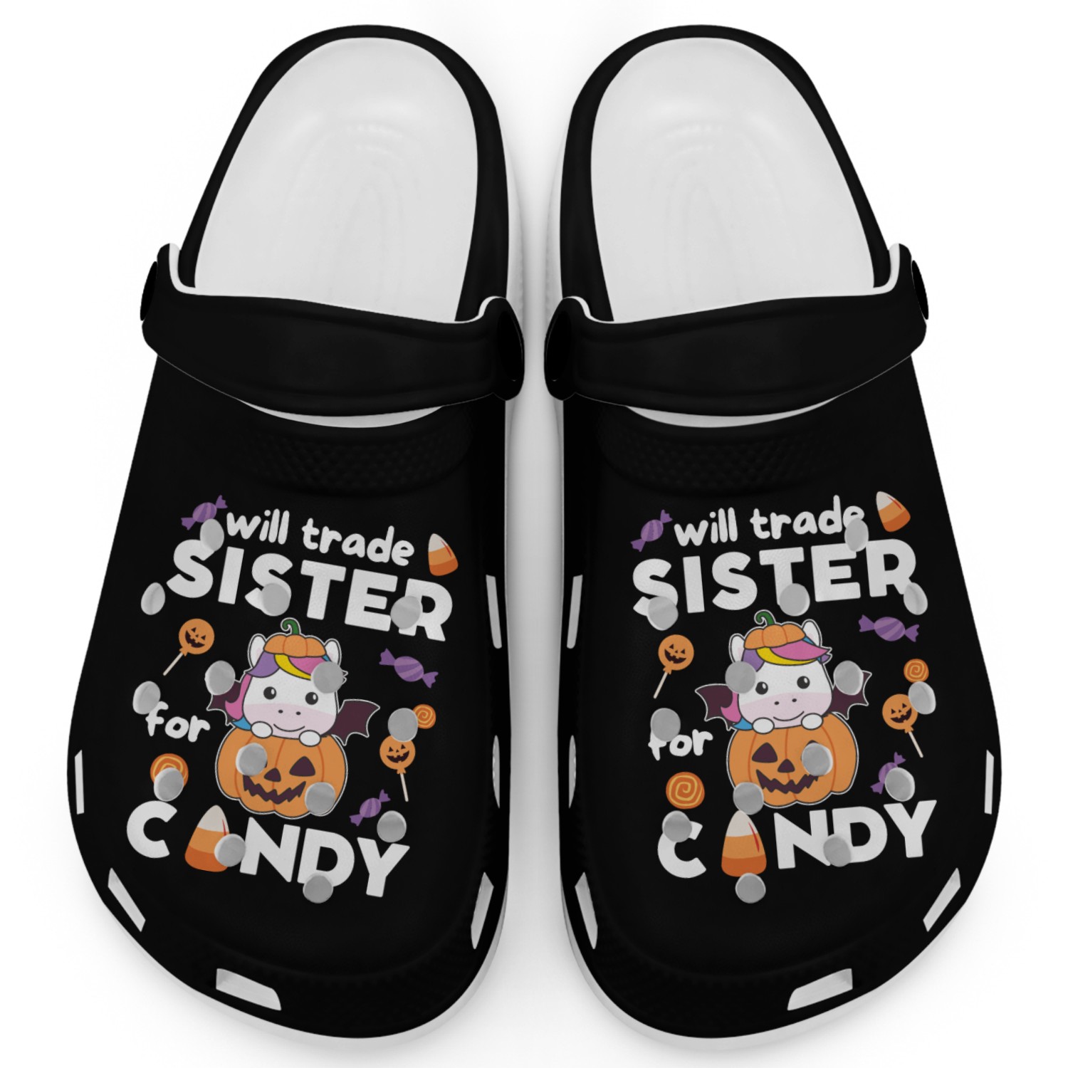 Unicorn Halloween Trade Sister For Candy Clogs