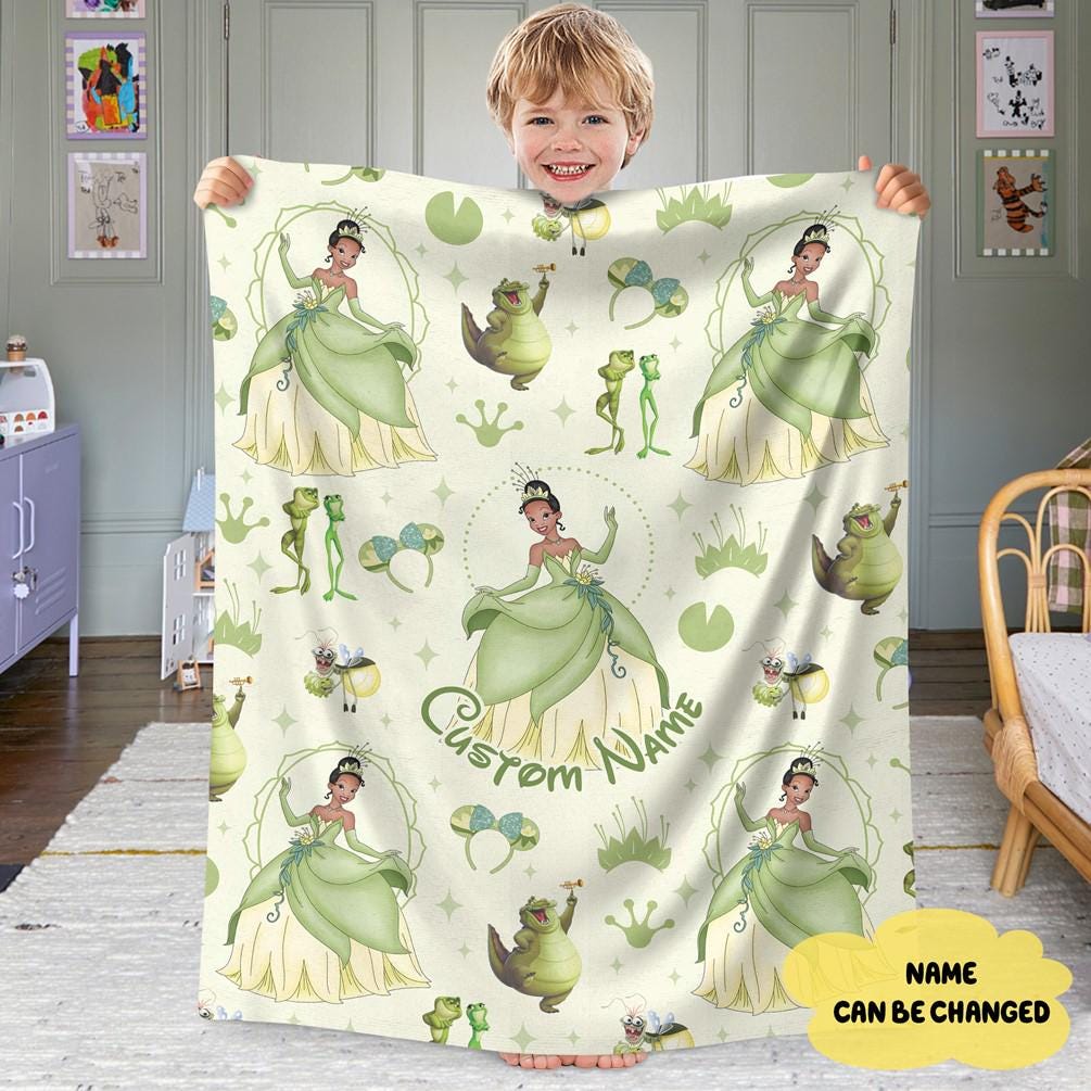 Custom Name Princess Blankets, Princess And The Frog Blanket