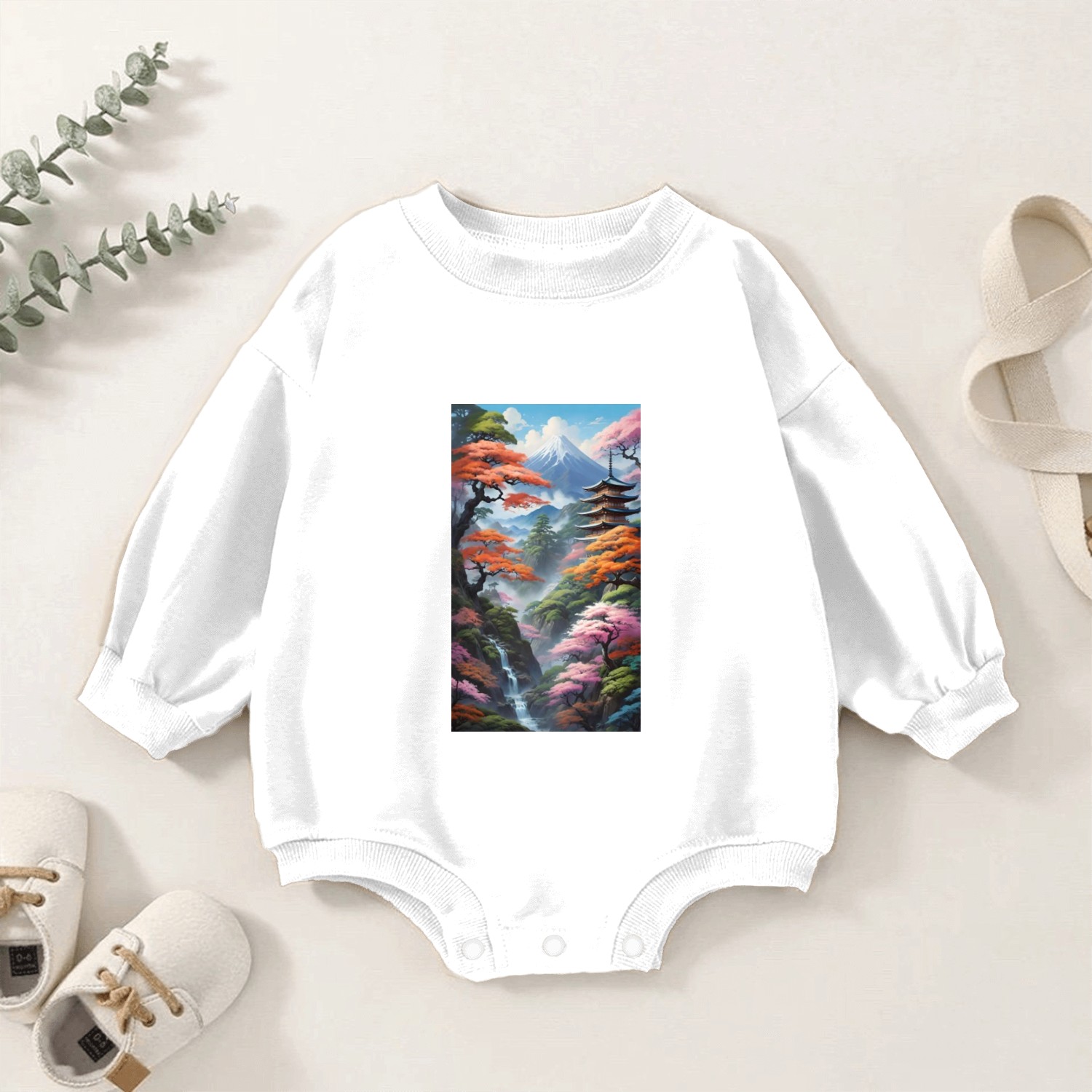 Japanese mountain Baby Romper Sweatshirts