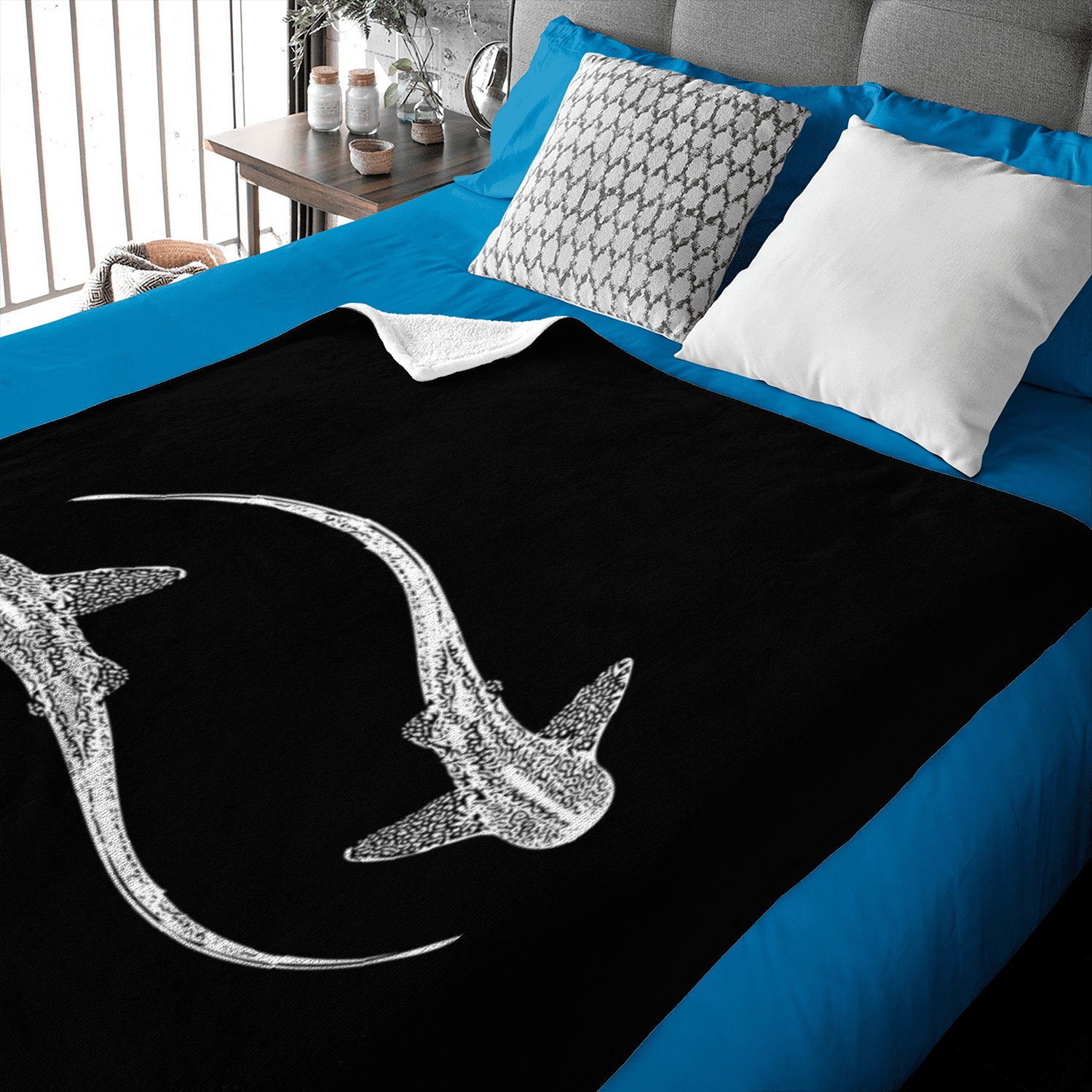 Elegant Vintage Circling Leopard Sharks Baby Blankets