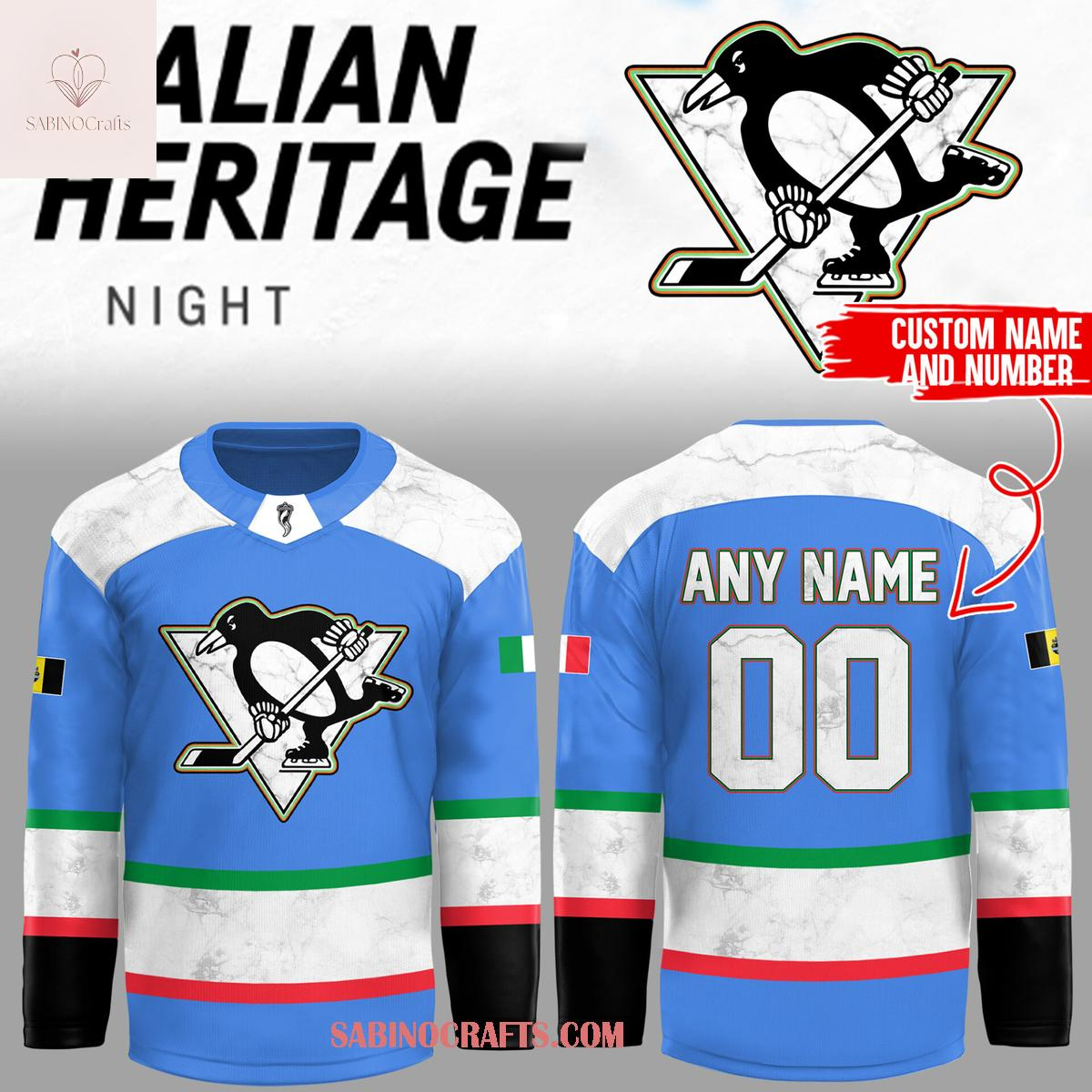 Pittsburgh Penguins Italian Heritage Night 2026 Personalized Hockey Jersey