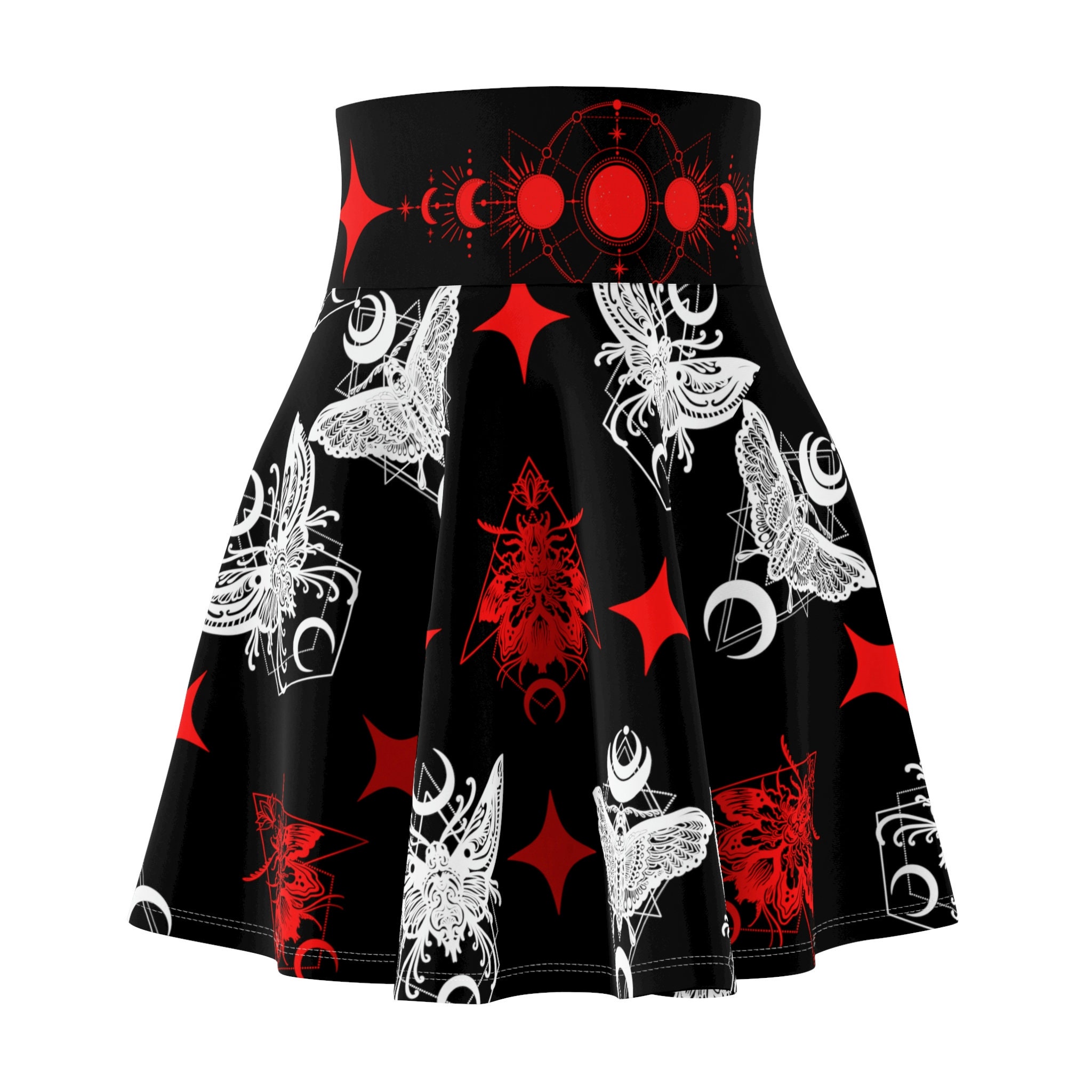 Moth and moon Women's Skater Skirt