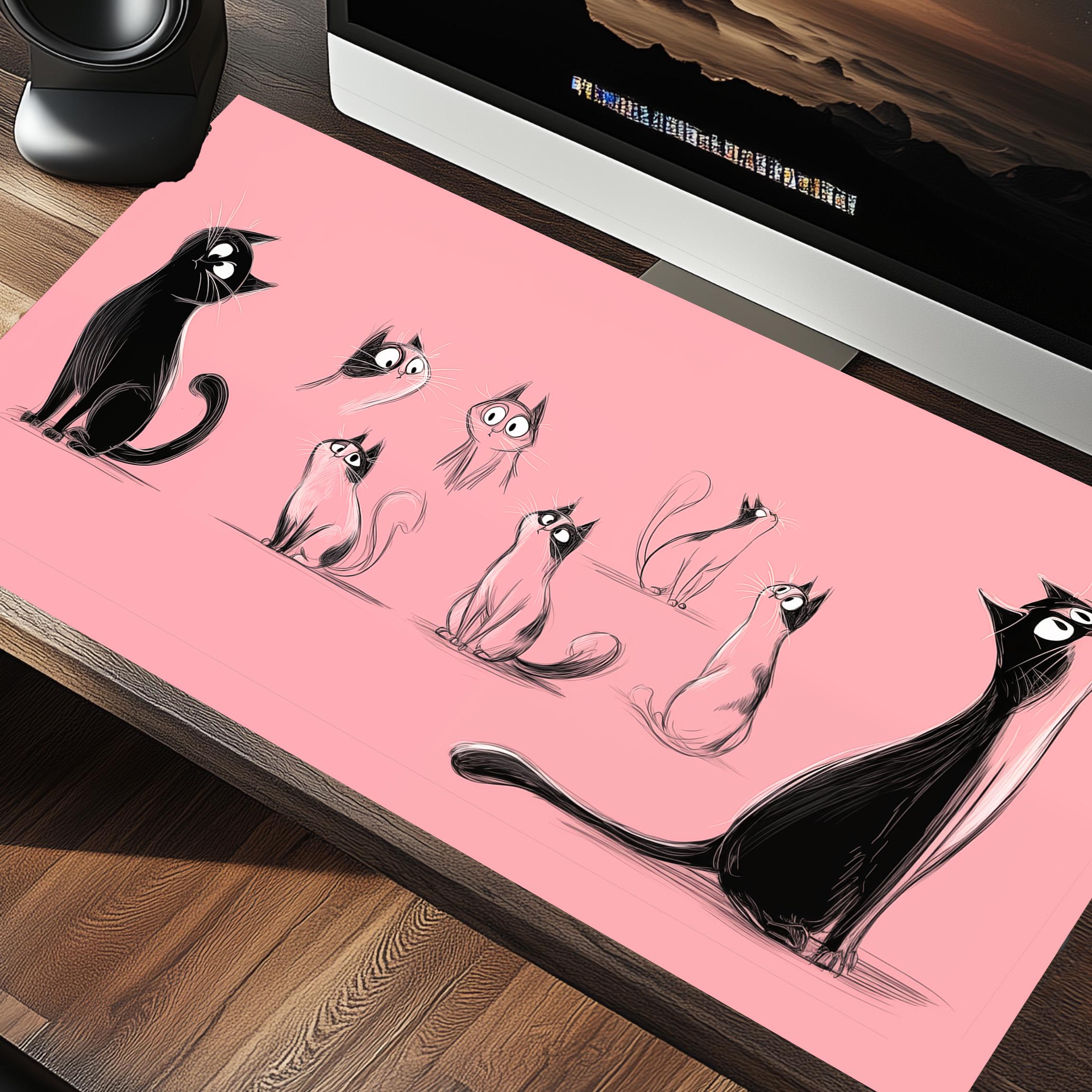 Whimsical Cute Cats Desk Mat - Oversized Mouse Pad for Cat Lovers