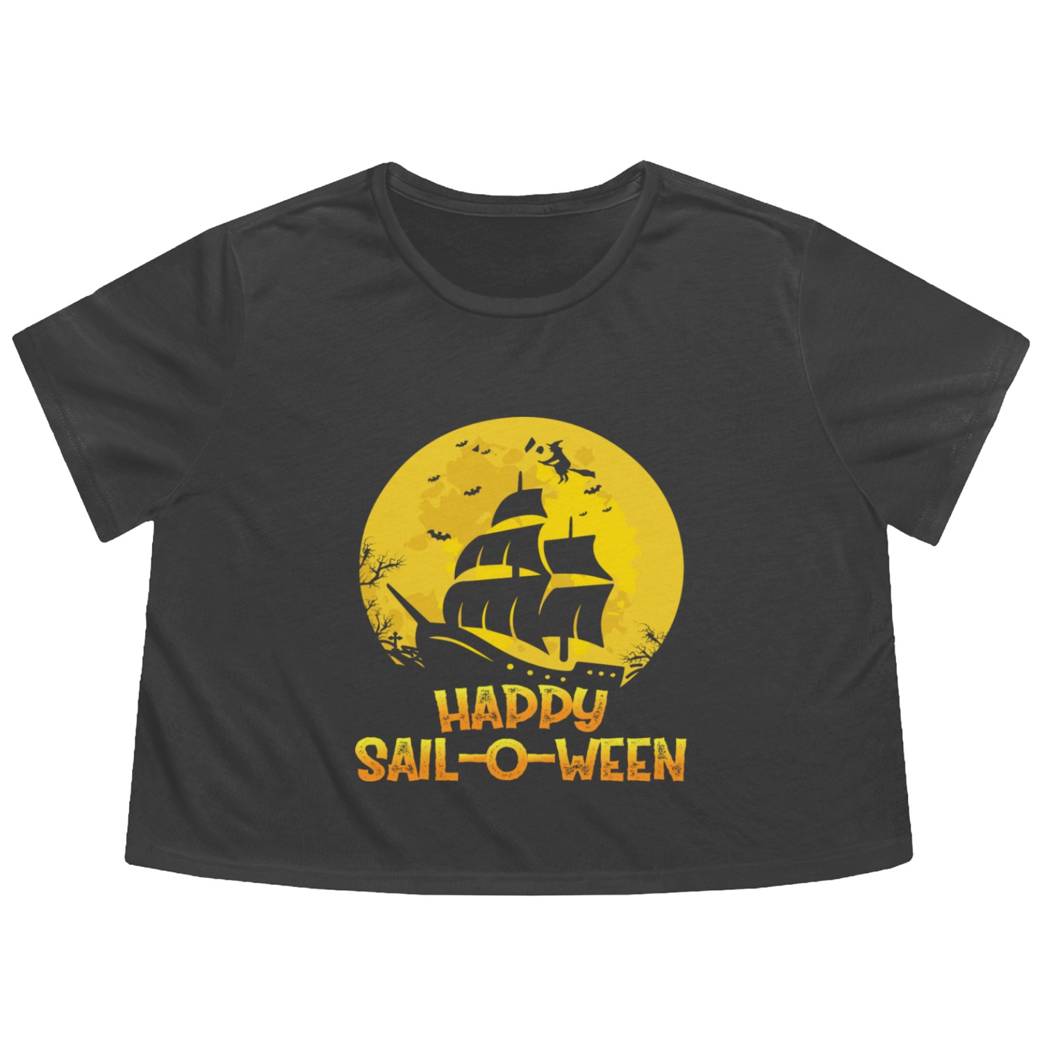 Sail-O-Ween For Sailing Lover Flowy Cropped Tees