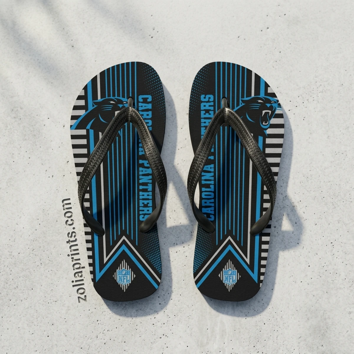 Carolina Panthers Team Logo Summer Flip Flops
