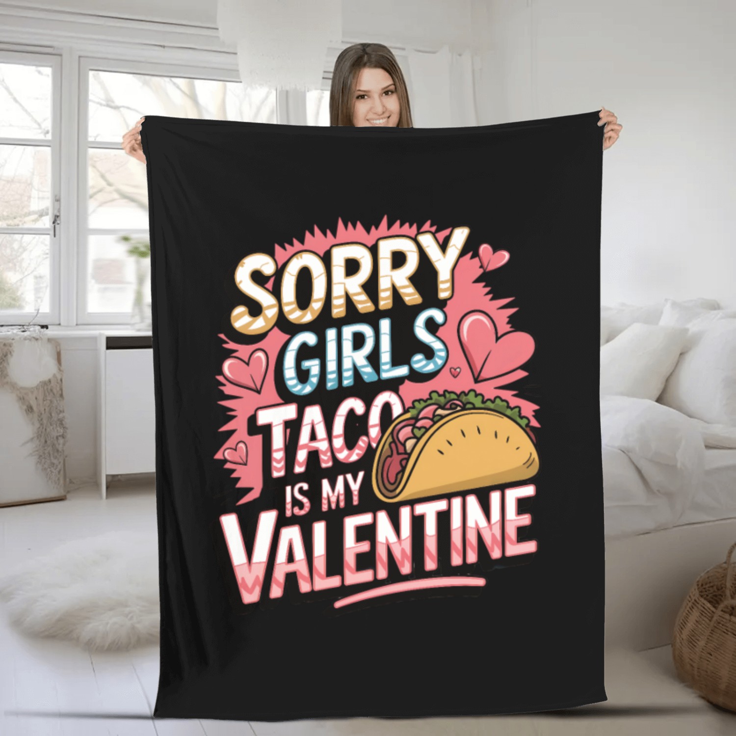 Tacos are my Valentine Fleece Blankets