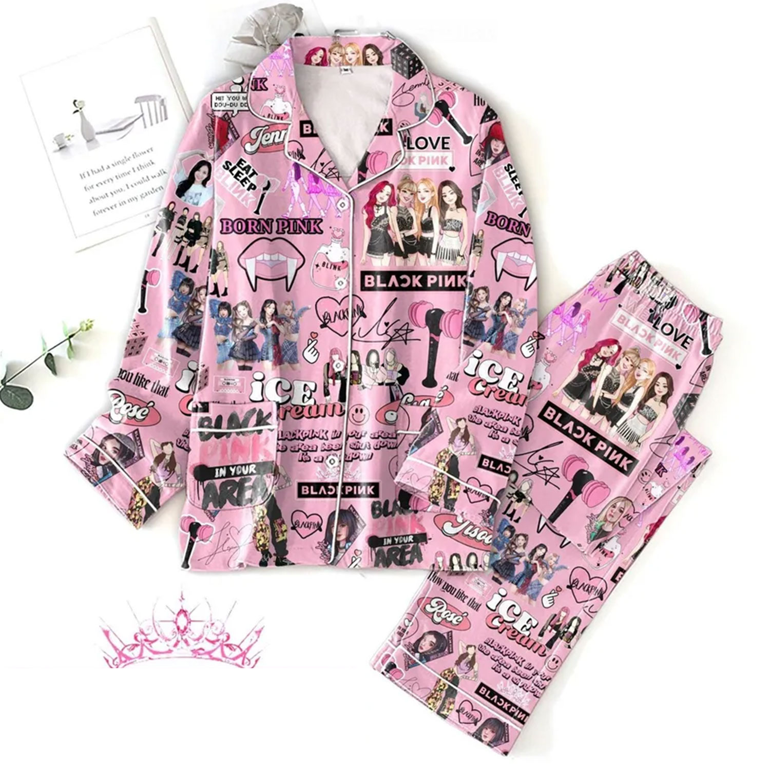 Black Pink In Your Area Pajamas Set, Born Pink 2023 World Tour Pjs, Kpop Girl Group 3D Pajamas, Merry Xmas Pajamas, Christmas Gift