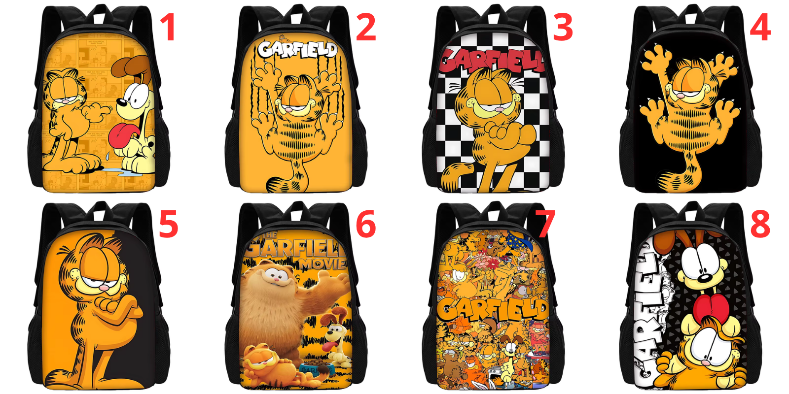 Child School Cartoon Garfield Backpackls