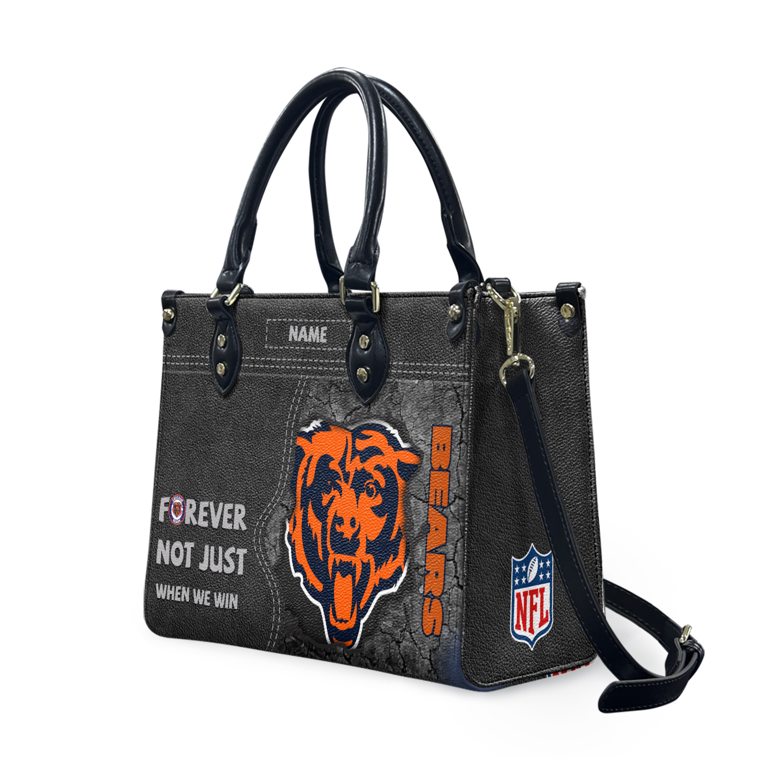 Personalized Chicagos Team Bears Leather Bag, Football Team Leather Bag