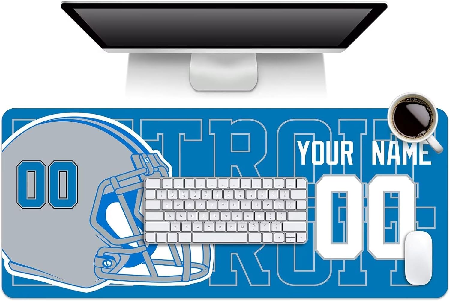 Custom Detroit Lions Mouse Pad, Desk Pad for Men Women Youth Gifts