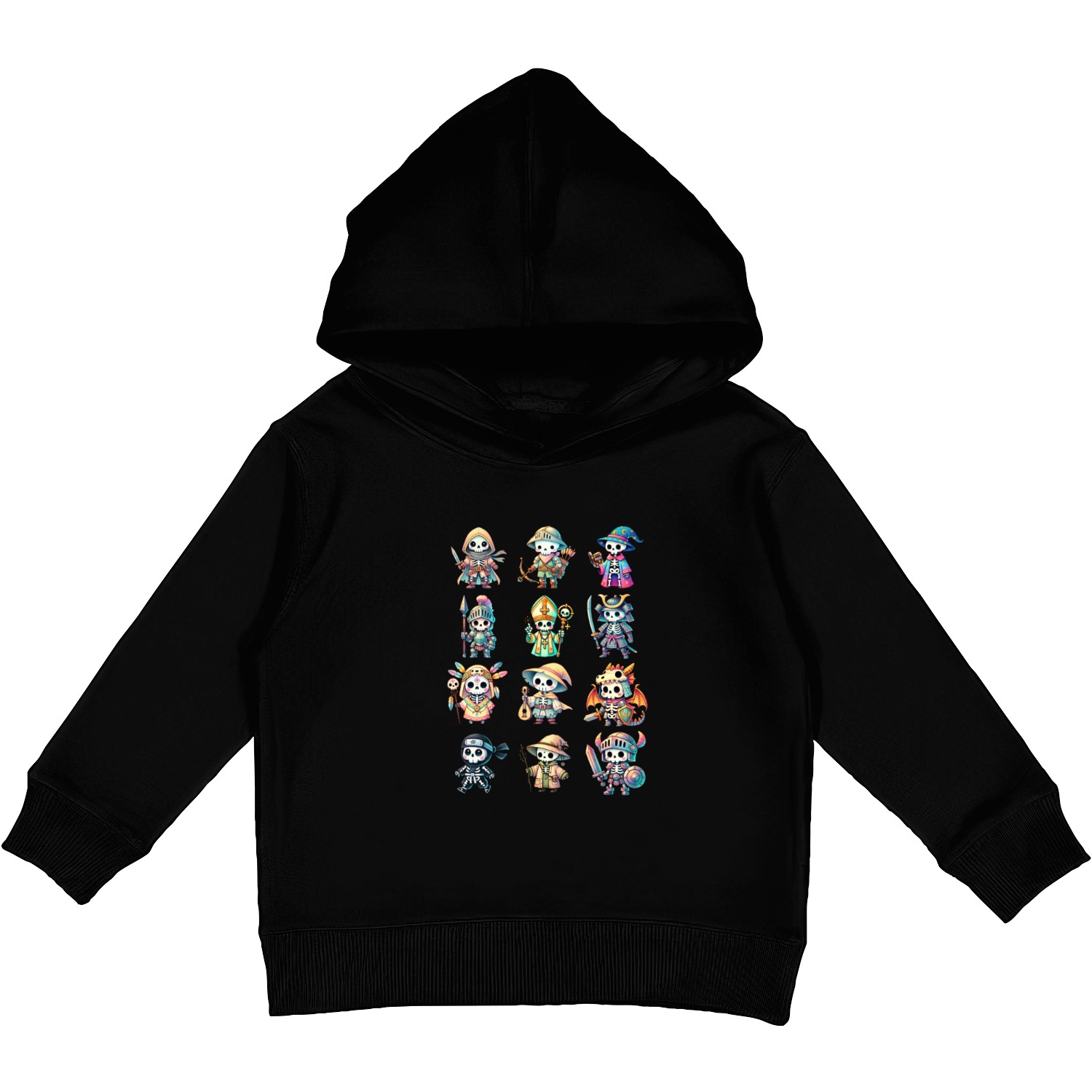 Skeleton Adventure Dungeon Characters Fantasy Kids Pullover Hoodies