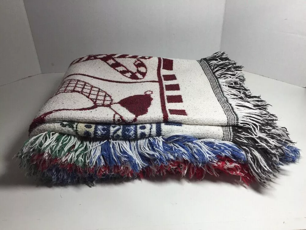 Christmas Holiday Sofa Throw Light Blanket 48x58 Multicolor Cotton A550