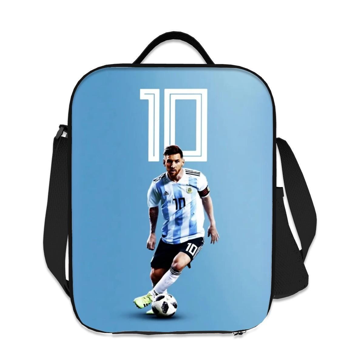 Messi Kids Lunch Bag, Insulated Cooler Tote with Shoulder Strap for School and Travel