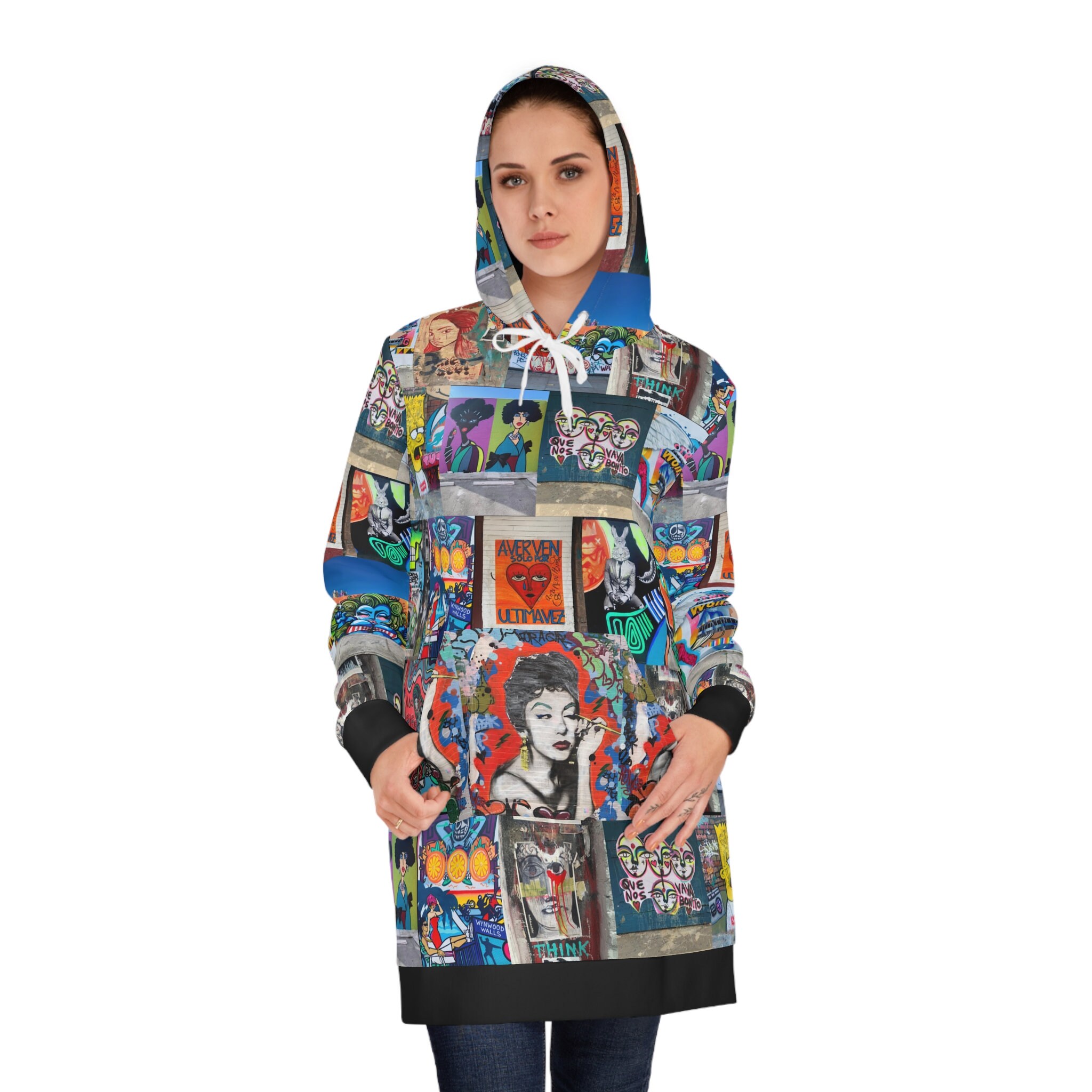 Ms Tina's Street Art Women's Hoodie Dress (AOP)