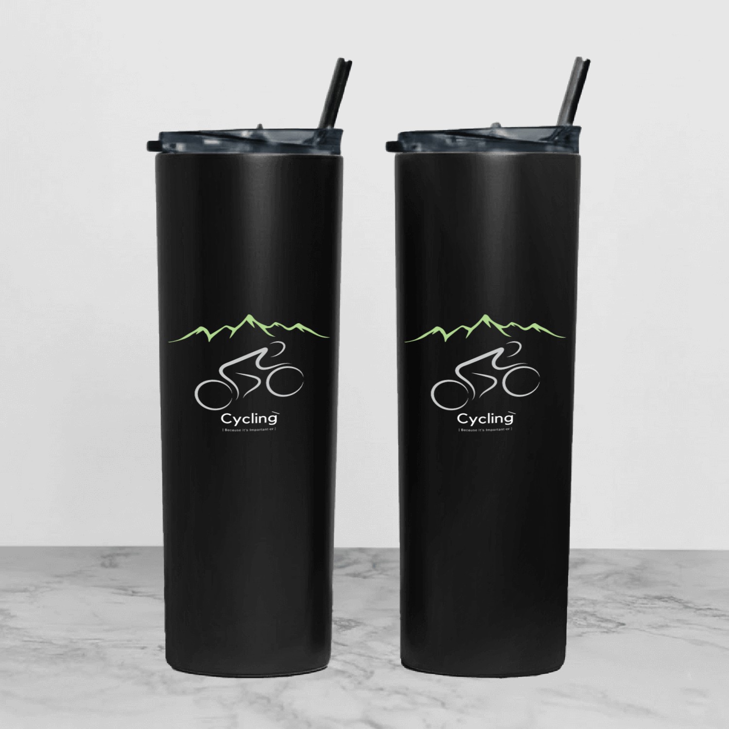 Cycling for Life Tumbler With Lid And Straw