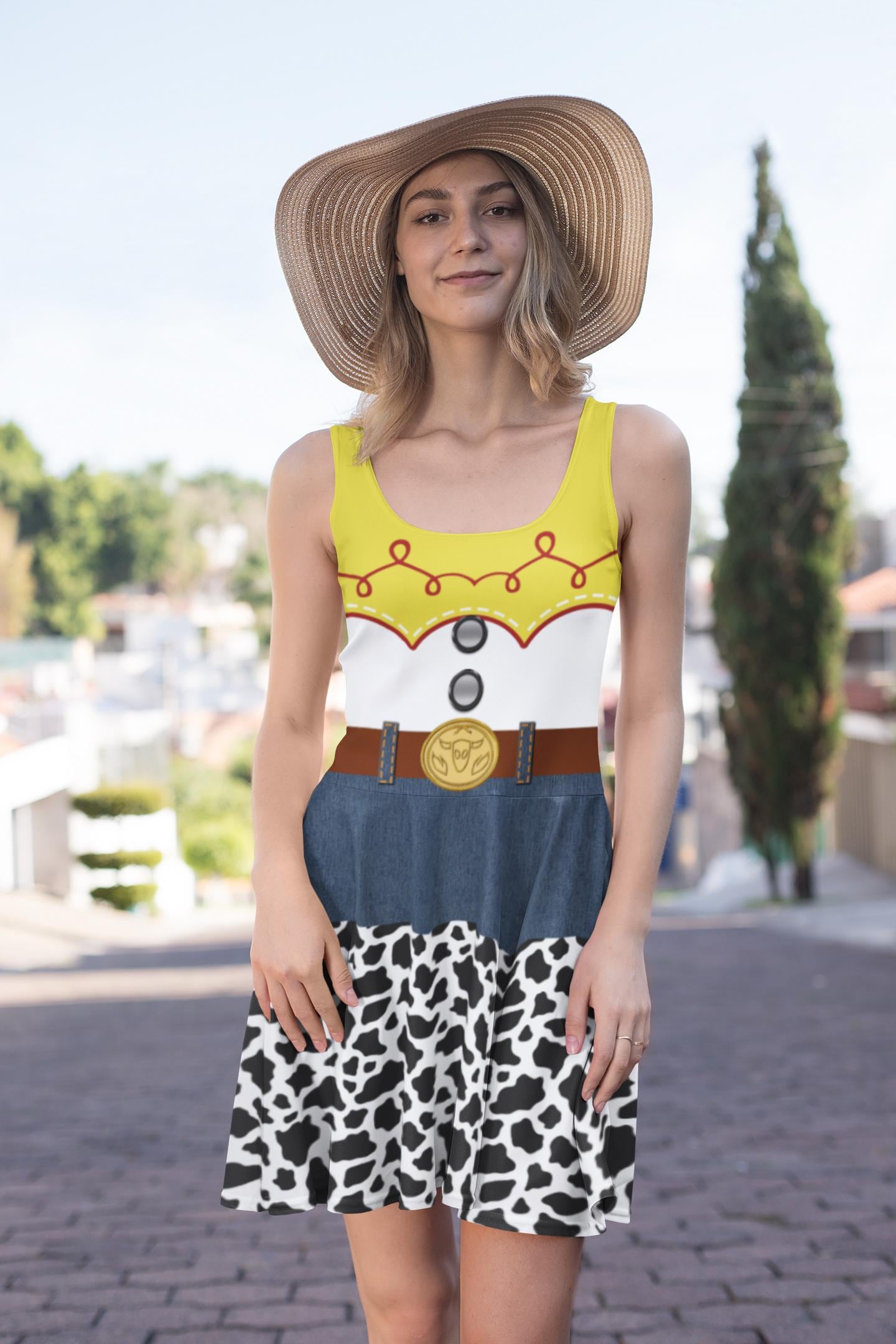 Cowgirl Jessie Costume Skater Dress Toy Story Doll Western Halloween Dress Up Party Bounding Cosplay Movie Character Gift