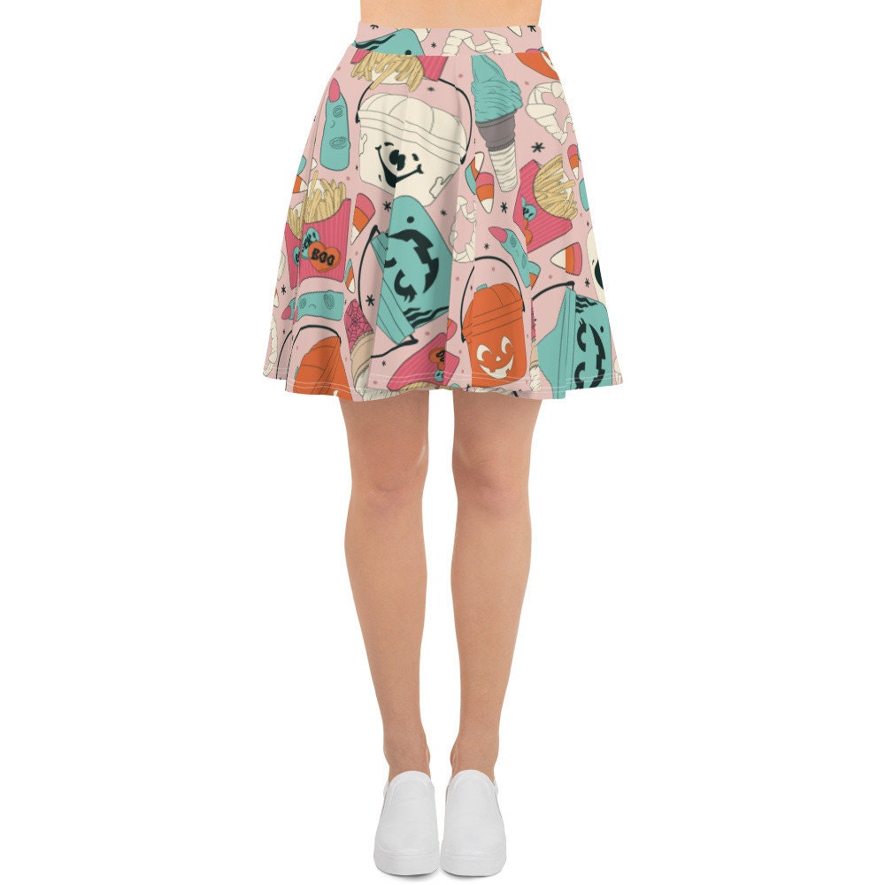 Vintage Halloween Skater Skirt, Cosplay Costume for Women