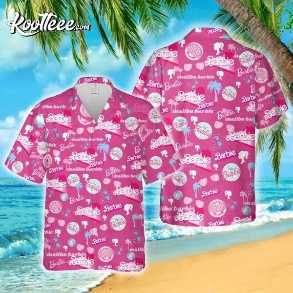 Barbie Hawaiian Shirt Button Down Unisex Adults S-5XL