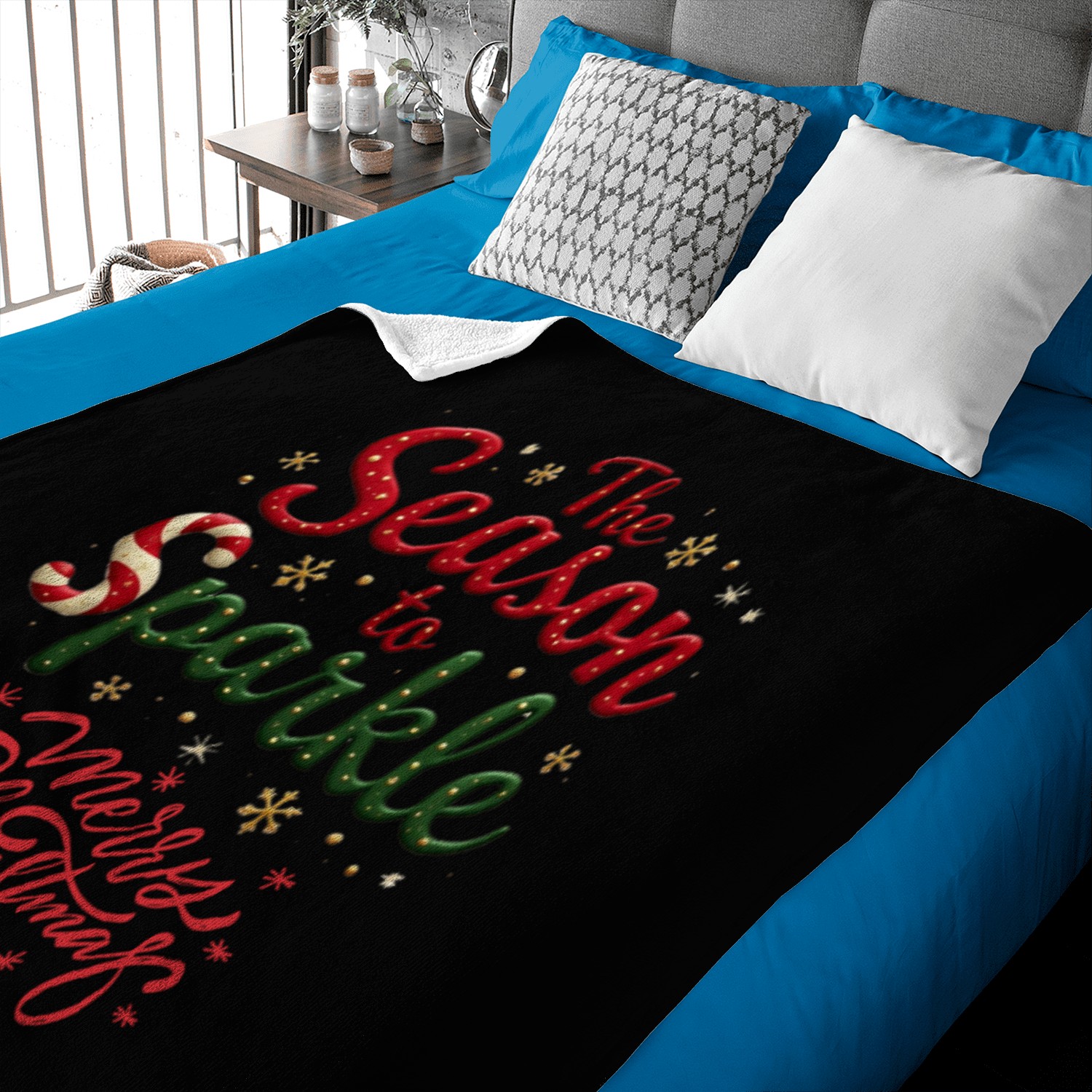 The Season to Sparkle Christmas Typography Baby Blankets