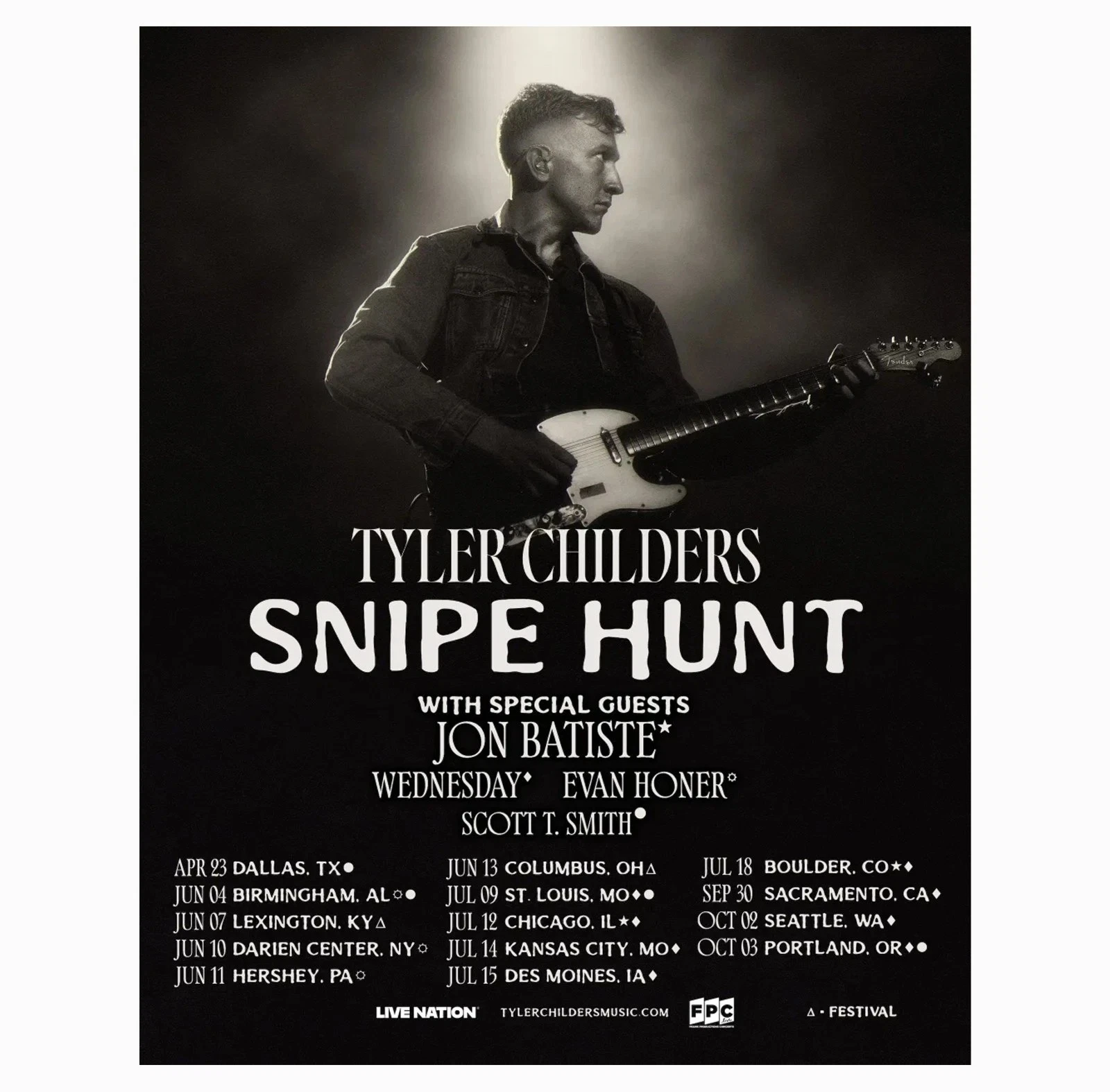 Tyler Childers Announces 2026 Snipe Hunt US Tour Poster