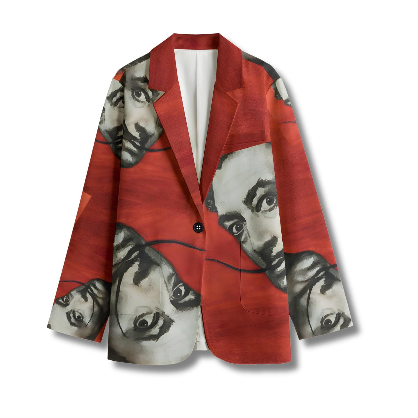 Dali Portrait Painting Casual Blazer, Women Suit Jacket, Gift For Her
