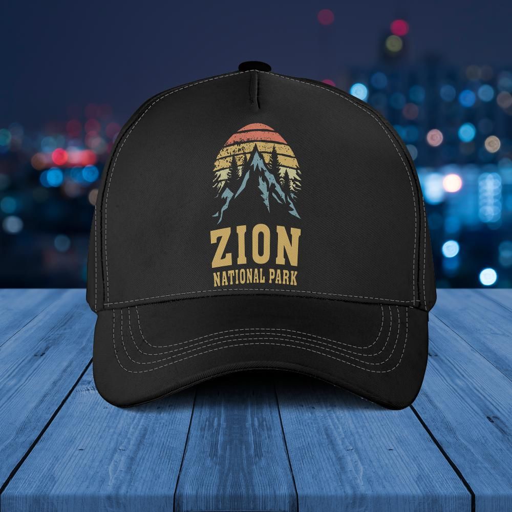 Vintage Retro Zion National Park Utah Baseball Caps