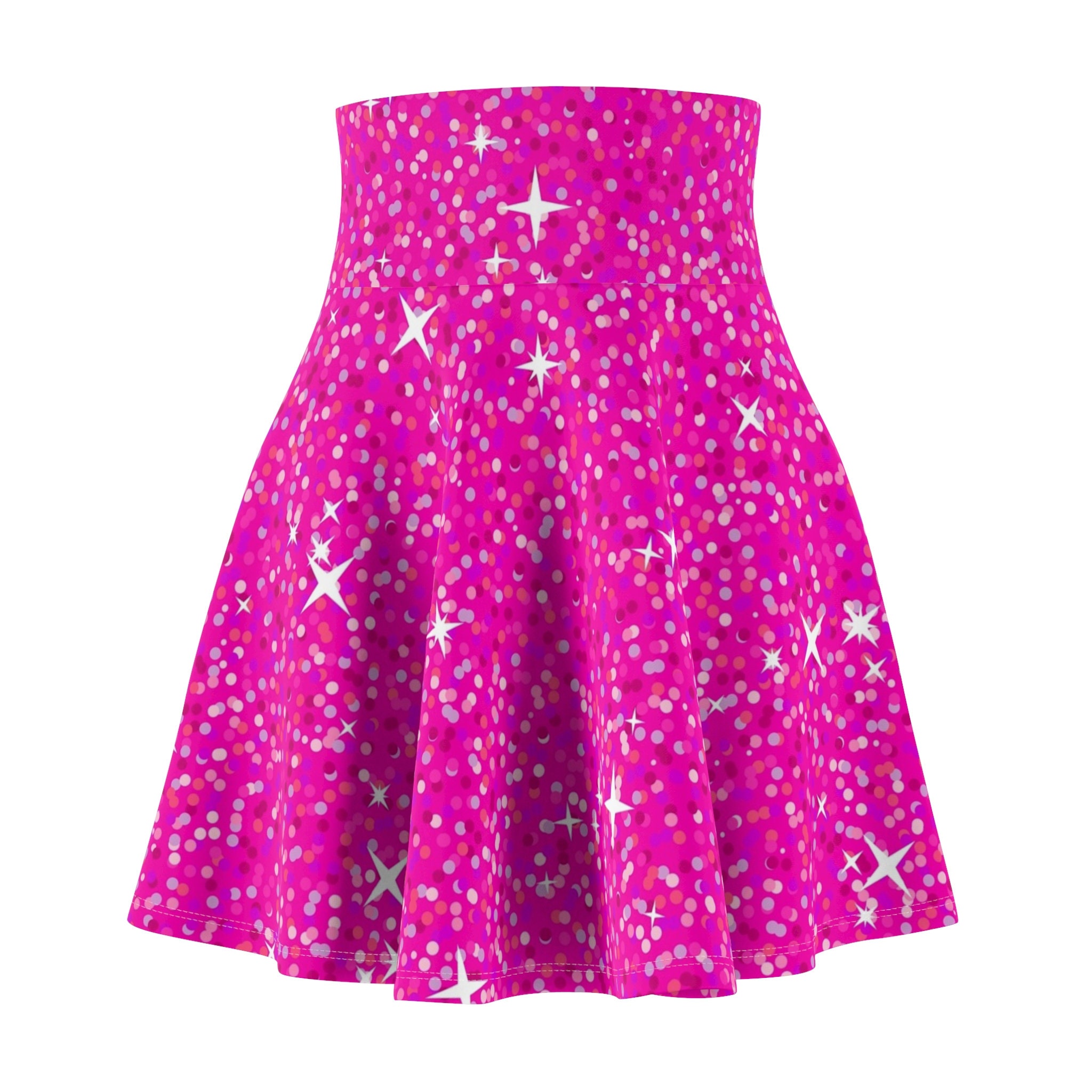 Women's Skater Skirt Pink Sparkle Design