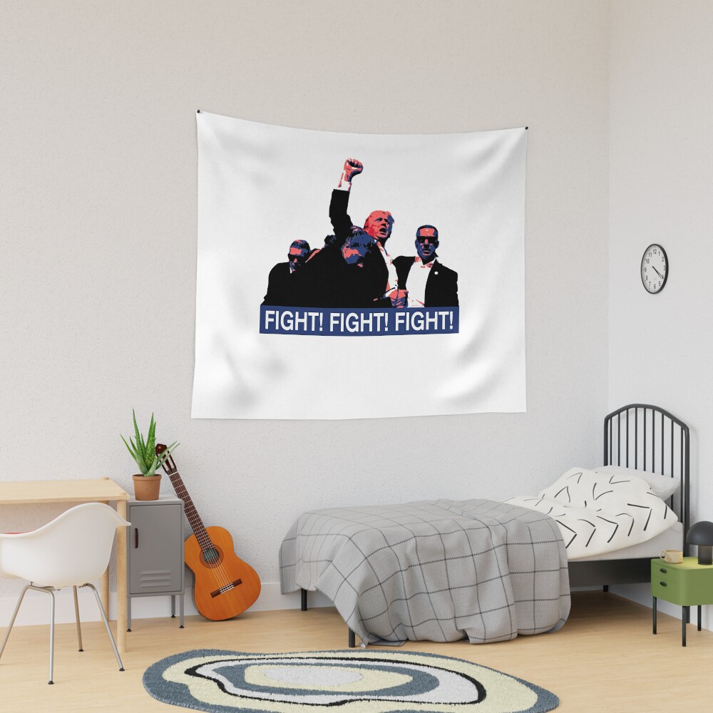 President Tump Fight! Fight! Fight Tapestry, Trump 2024, Political Tapestry, For Home and Living, US Election for Decoration