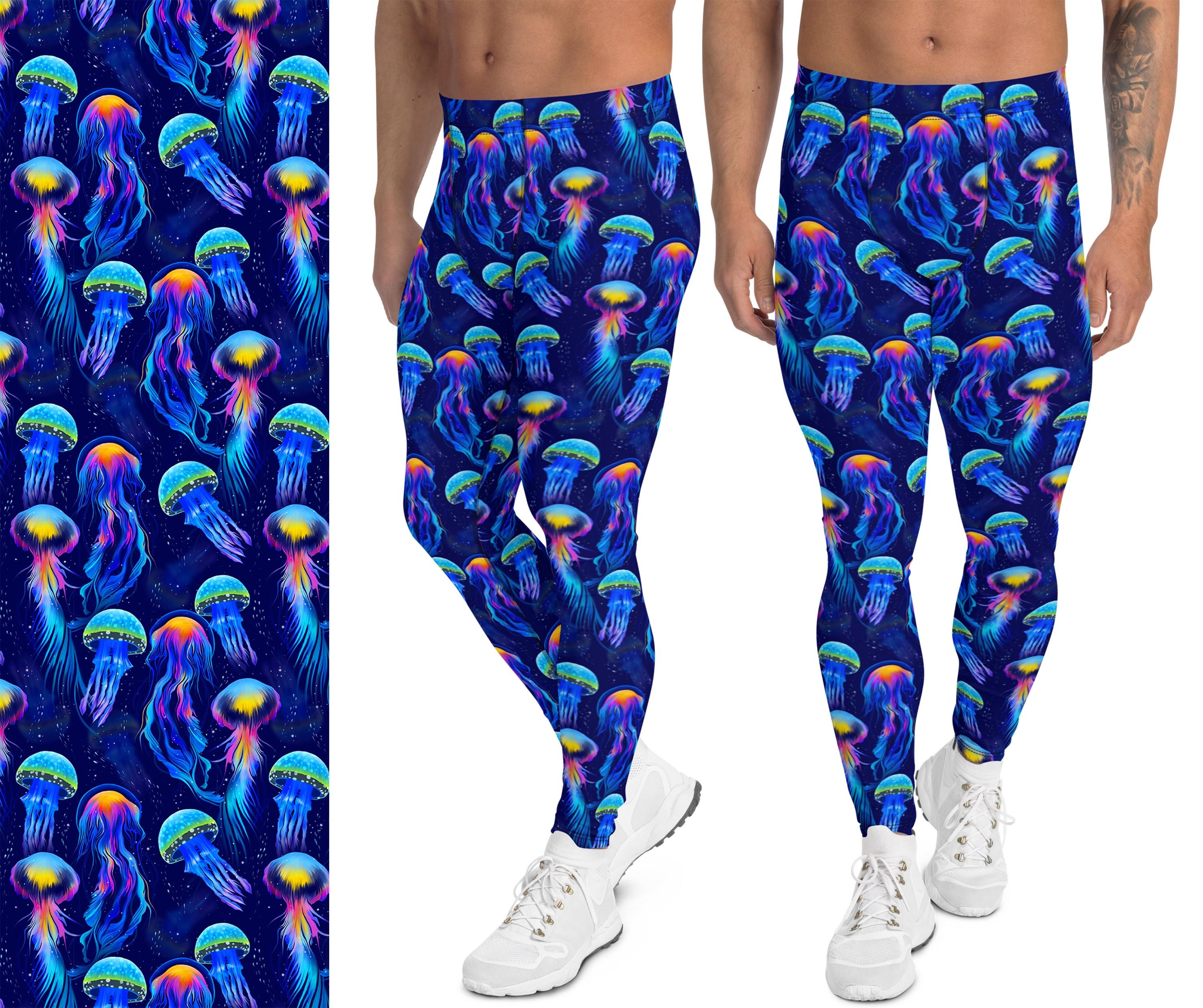 Festival Men's Leggings Meggings Jellyfish Print