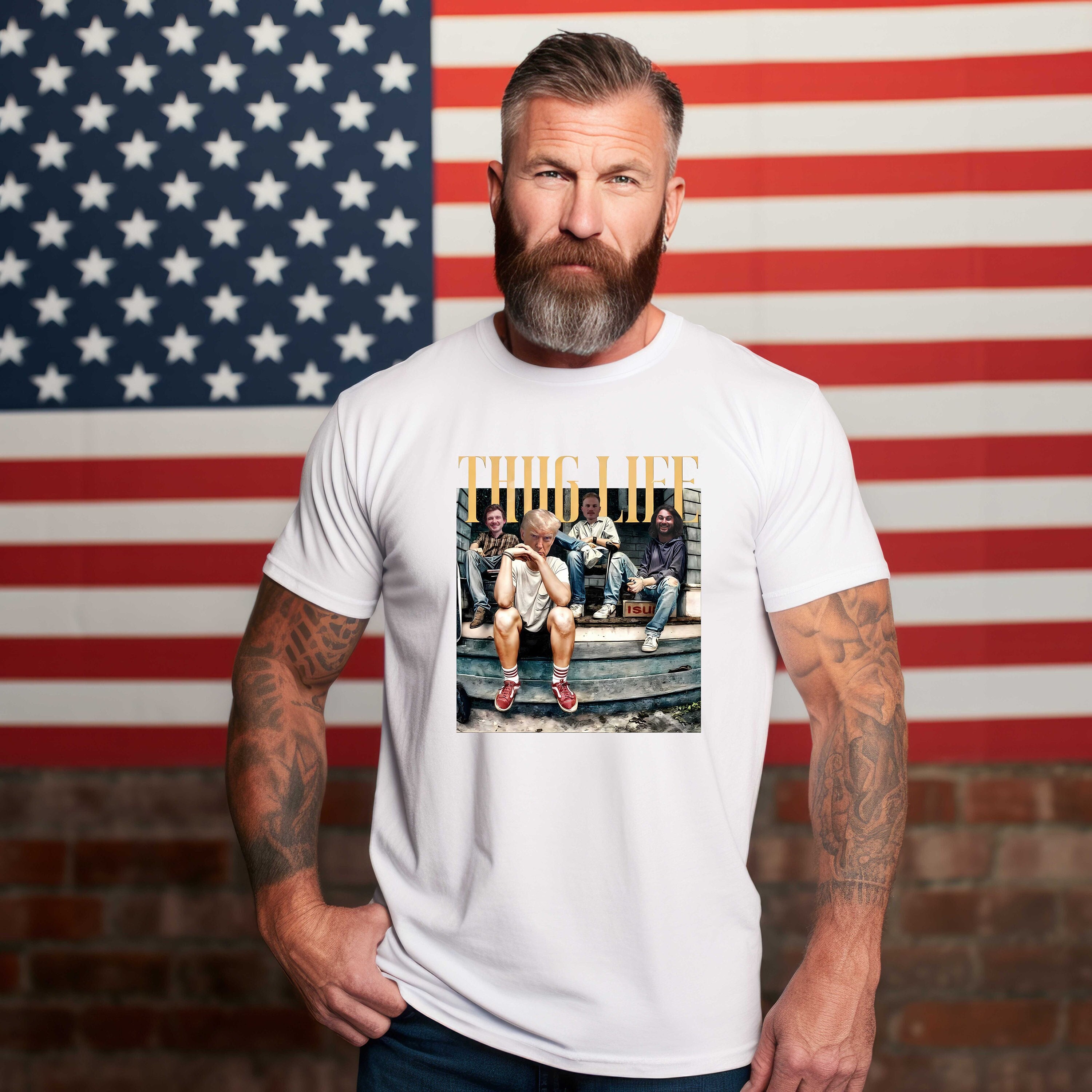 Trump Thug Life Shirt, Trump 2024 Shirt, Funny Trump Shirt, Republican Gift, Election Shirt, White House Trump 2024 Shirt, MAGA